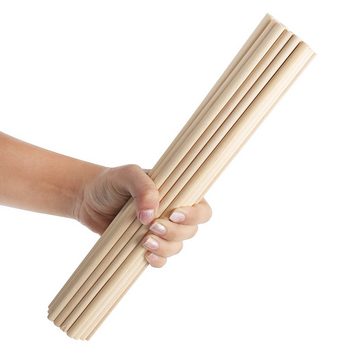 Belle Vous Kantholz Holz Bastelstäbchen - 100 Stück, 30 cm, 7 mm, Wooden Craft Sticks - 100 pcs, 30 cm, 7 mm