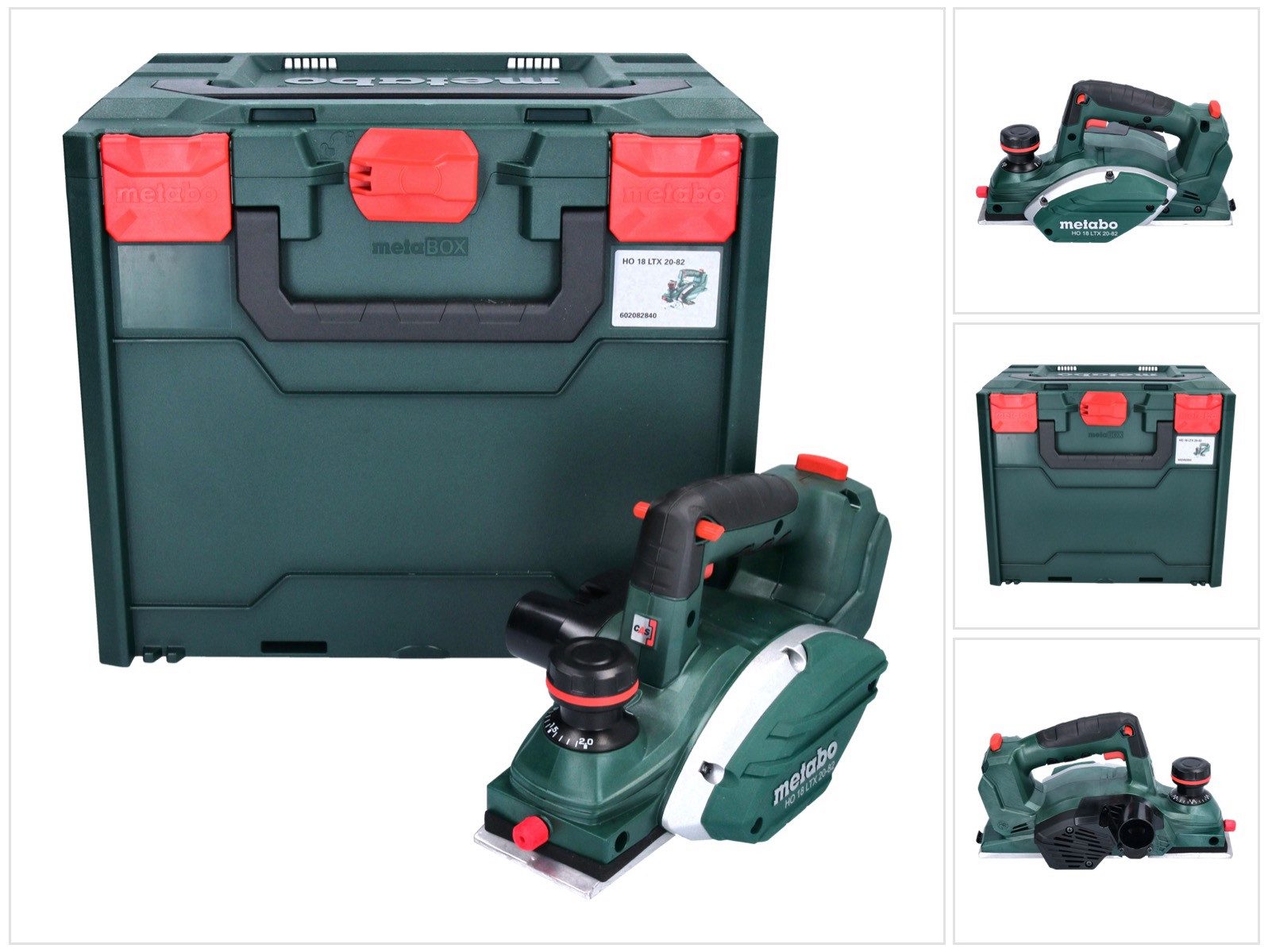 metabo Akku-Falzhobel HO 18 LTX 20-82 Akku Hobel 18 V 82 mm Solo + metaBOX (602082840) -