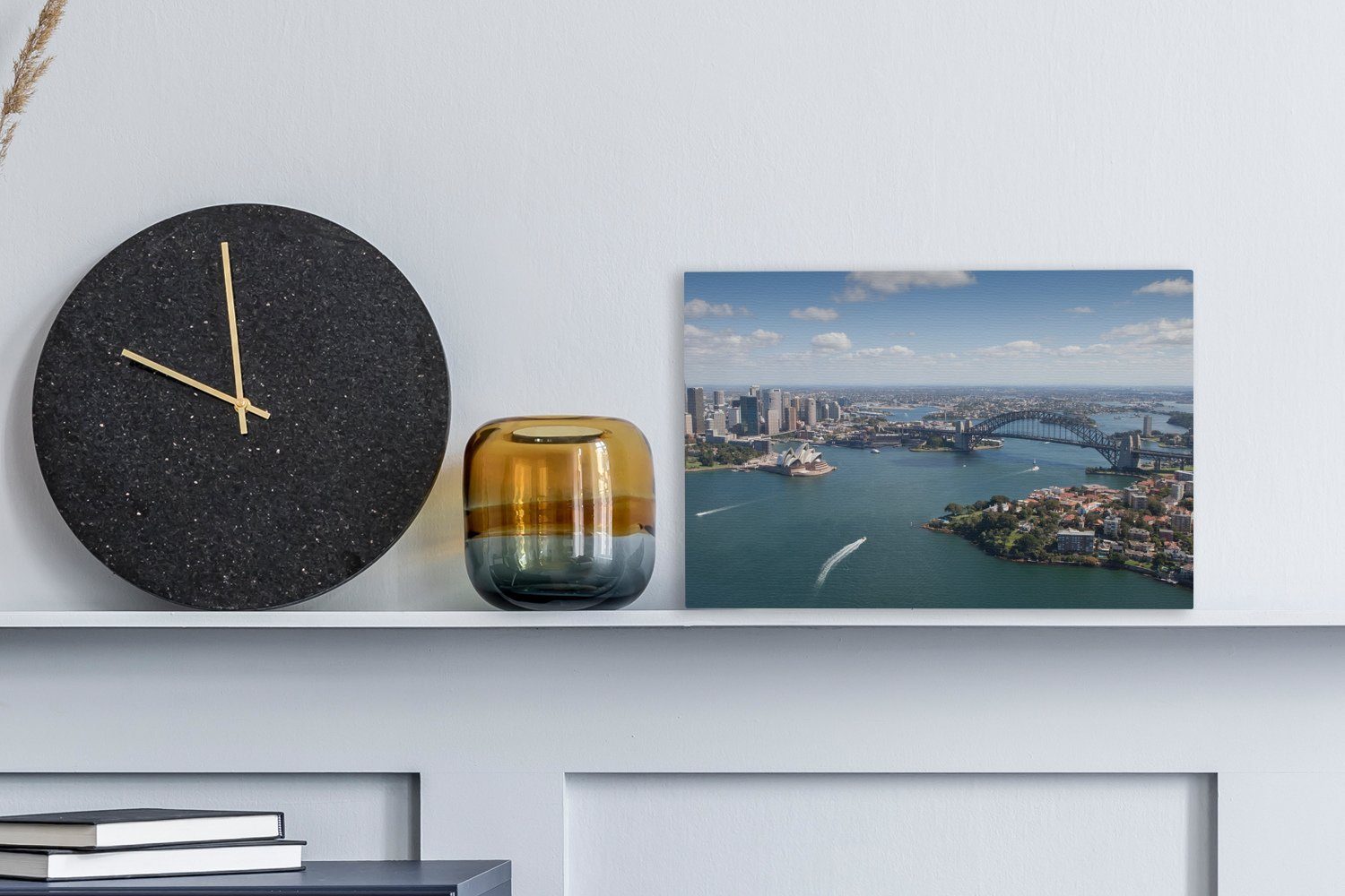 Wandbild australischen OneMillionCanvasses® Aufhängefertig, Leinwandbilder, St), Leinwandbild Luftaufnahme der Großstadt Wanddeko, 30x20 Sydney, cm (1