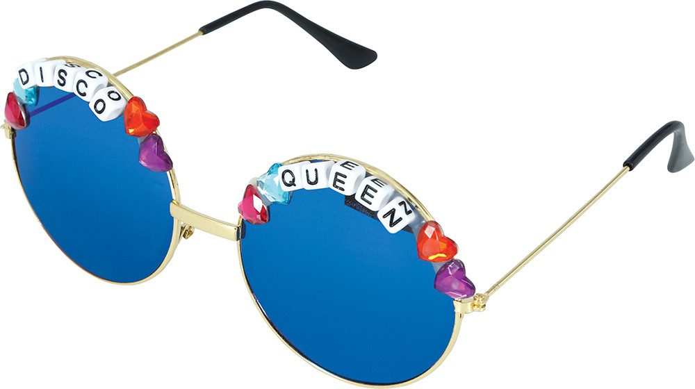 Fiestas Guirca Kostüm, Disco Brille 90s Style Karneval Fasching Party Accessoire Retro Look A