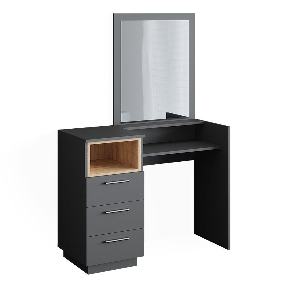 Vicco Schminktisch Beatrice, Anthrazit/Eiche, 100 cm