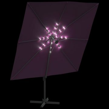 DOTMALL Sonnenschirm LED-Ampelschirm Bordeauxrot 400x300 cm
