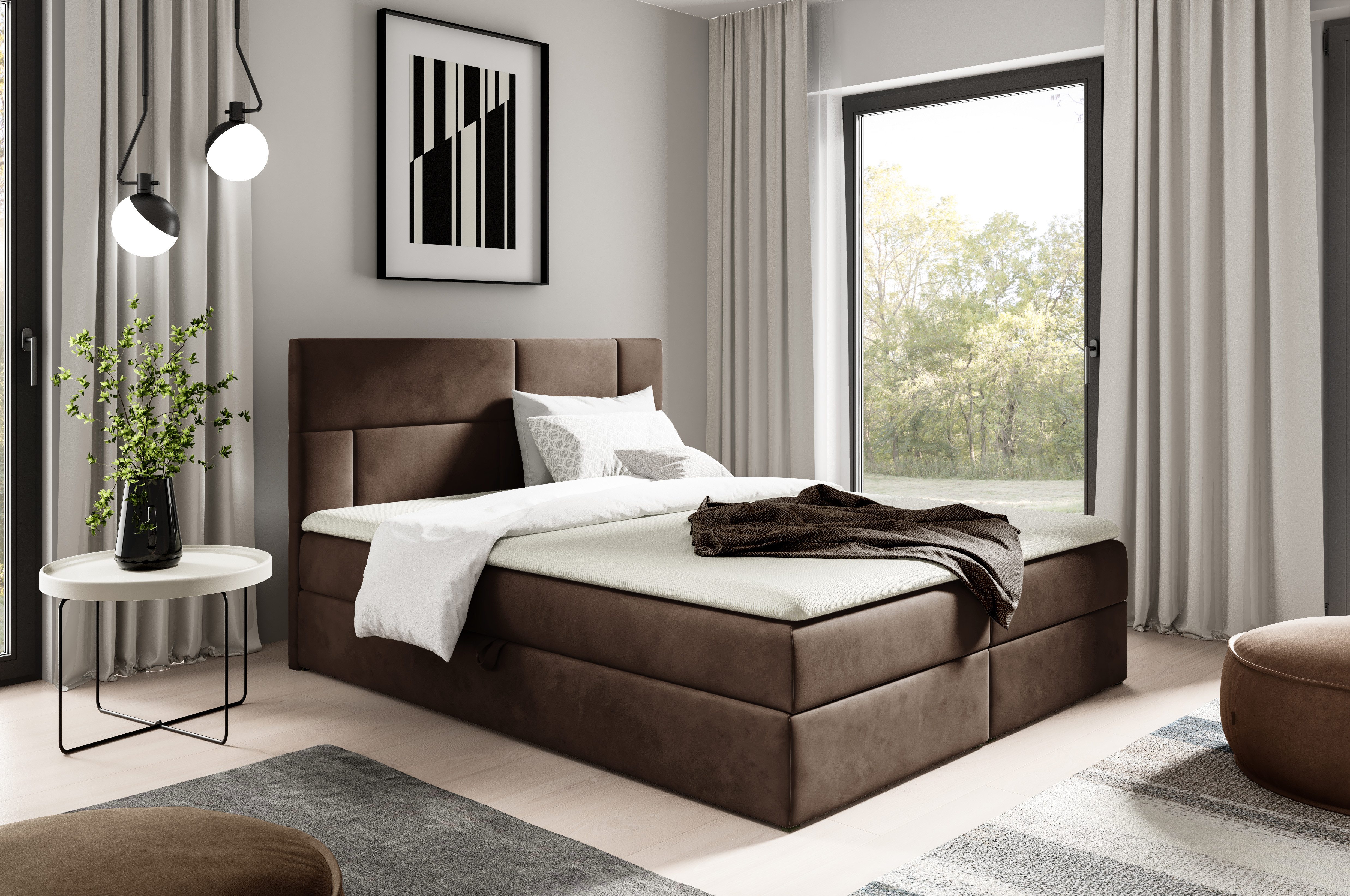 yourhouse24 Boxbett ORLANDO (Bonell-Matratze und Topper), mit zwei Bettkästen