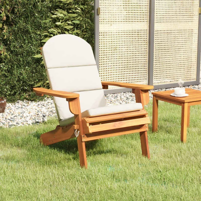 vidaXL Gartenstuhl Adirondack-Gartenstuhl mit Kissen Massivholz Akazie (1 St)