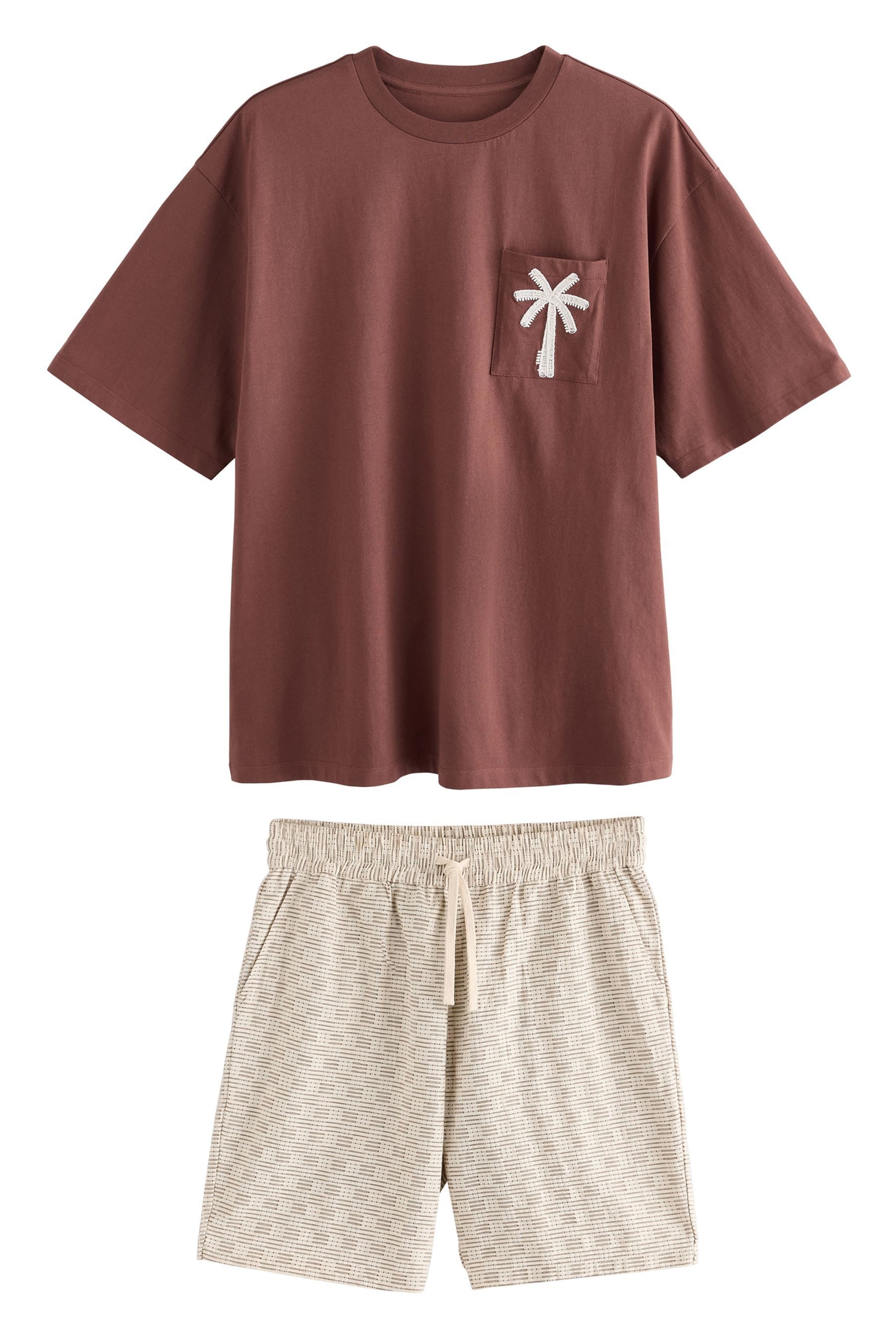 Next Pyjama Pyjama mit besticktem T-Shirt und Shorts (2 tlg) günstig online kaufen