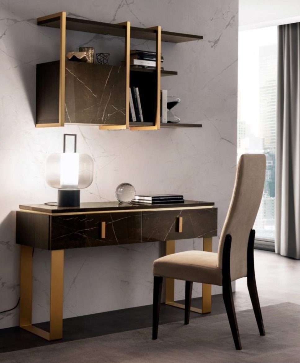 JVmoebel Schlafzimmer-Set Designer möbel Schreibtisch Wandregal und Stuhl neue Möbel italienische Möbel