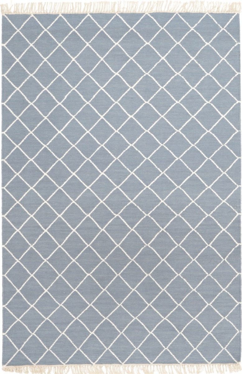 Carpet Avenue Teppich Kelim Dhorri Box- Blau 180x120, Rechteck, Höhe: 4 mm