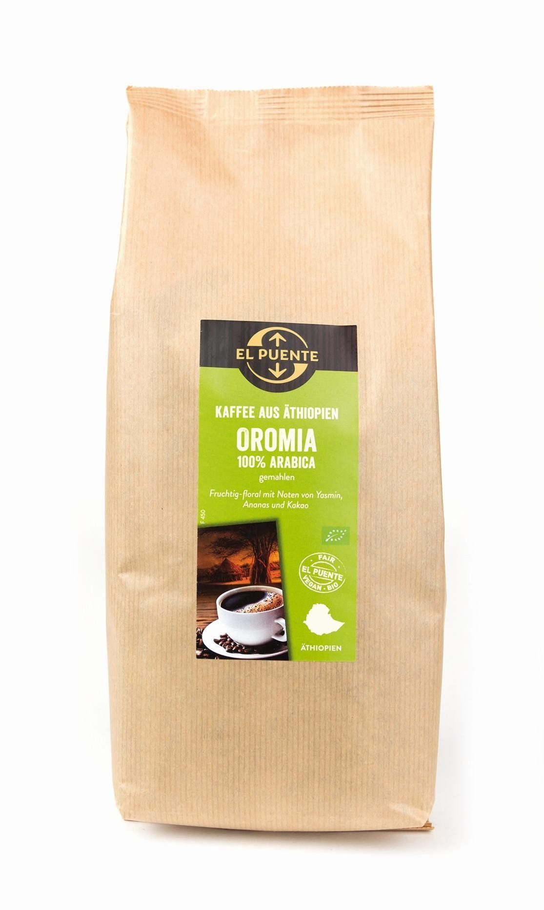 El Puente Kaffee Oromia - Bio-Kaffee gemahlen 1 kg, Fair Trade, Vegan, Bio, Handmade