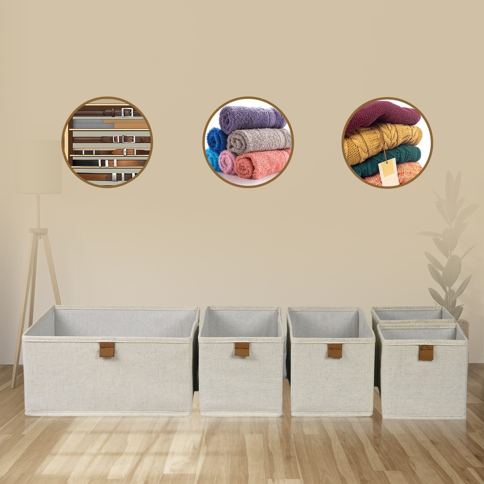 hausleben Aufbewahrungsbox Faltbare Organizer-Boxen mit Griff (1 St., 5er-S günstig online kaufen