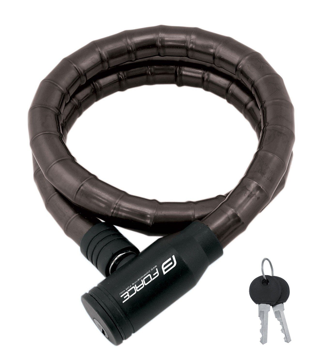 FORCE Seilschloss Schloss F ummantelt ohne Halterung 80cm/18mm. schwarz
