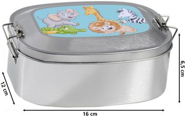 Ritzenhoff & Breker Lunchbox Happy Zoo, Glas, Kunststoff, Stahlblech, (Set, 2-tlg), inkl. Trinkflasche