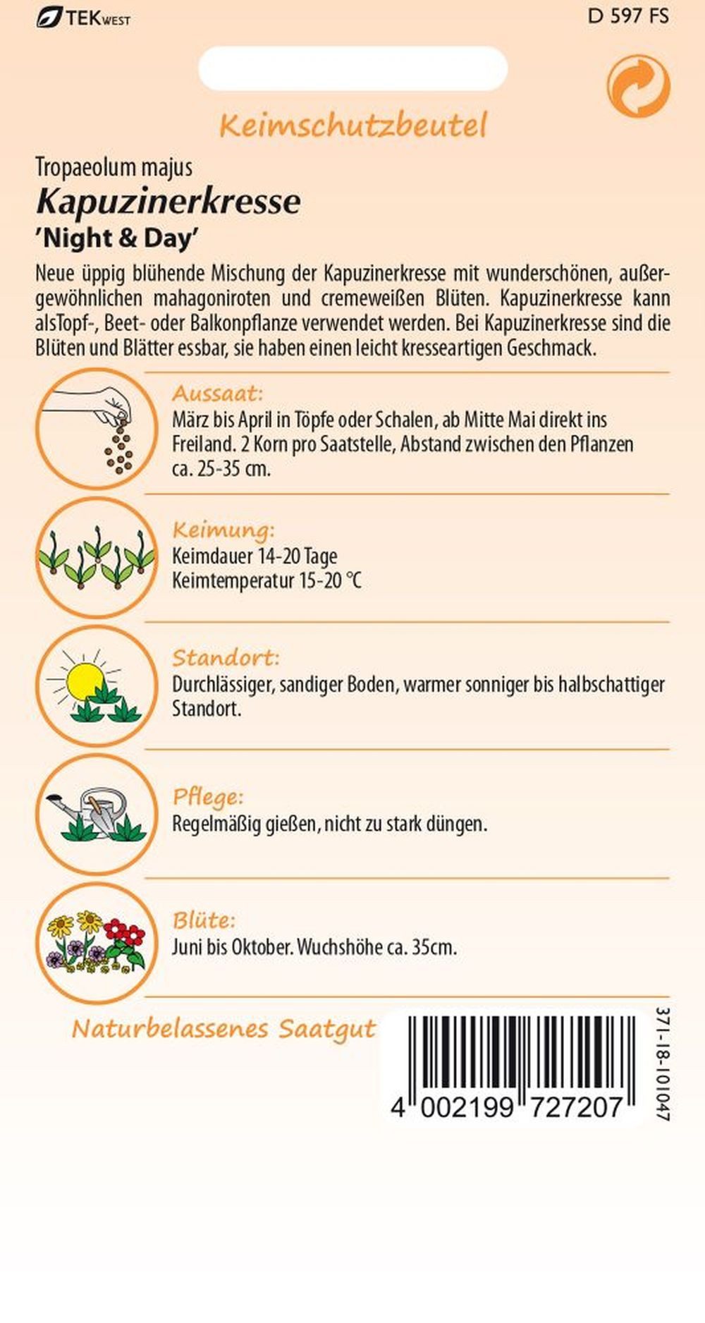 SAMEN PFANN Blumensamen Kapuzinerkresse, Night & Day - Kapuzinerkresse-Same günstig online kaufen