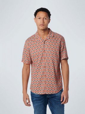 NO EXCESS Rundhalspullover Shirt Short Sleeve Resort Collar Allover Printed