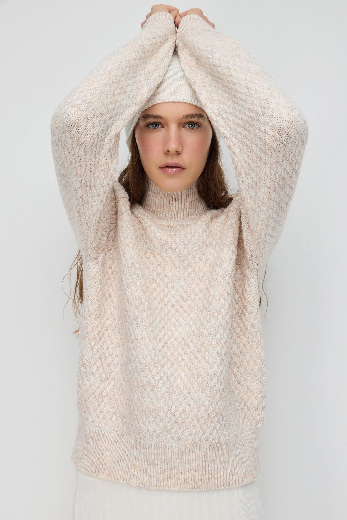 No Matter What Longpullunder Gerippter Strickpullover mit Bosphorus-Detail