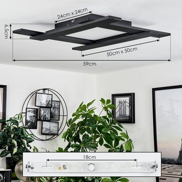 hofstein Deckenleuchte LED Decken Lampen dimmbare Wohn Schlaf Zimmer Beleuchtung schwarz Flur