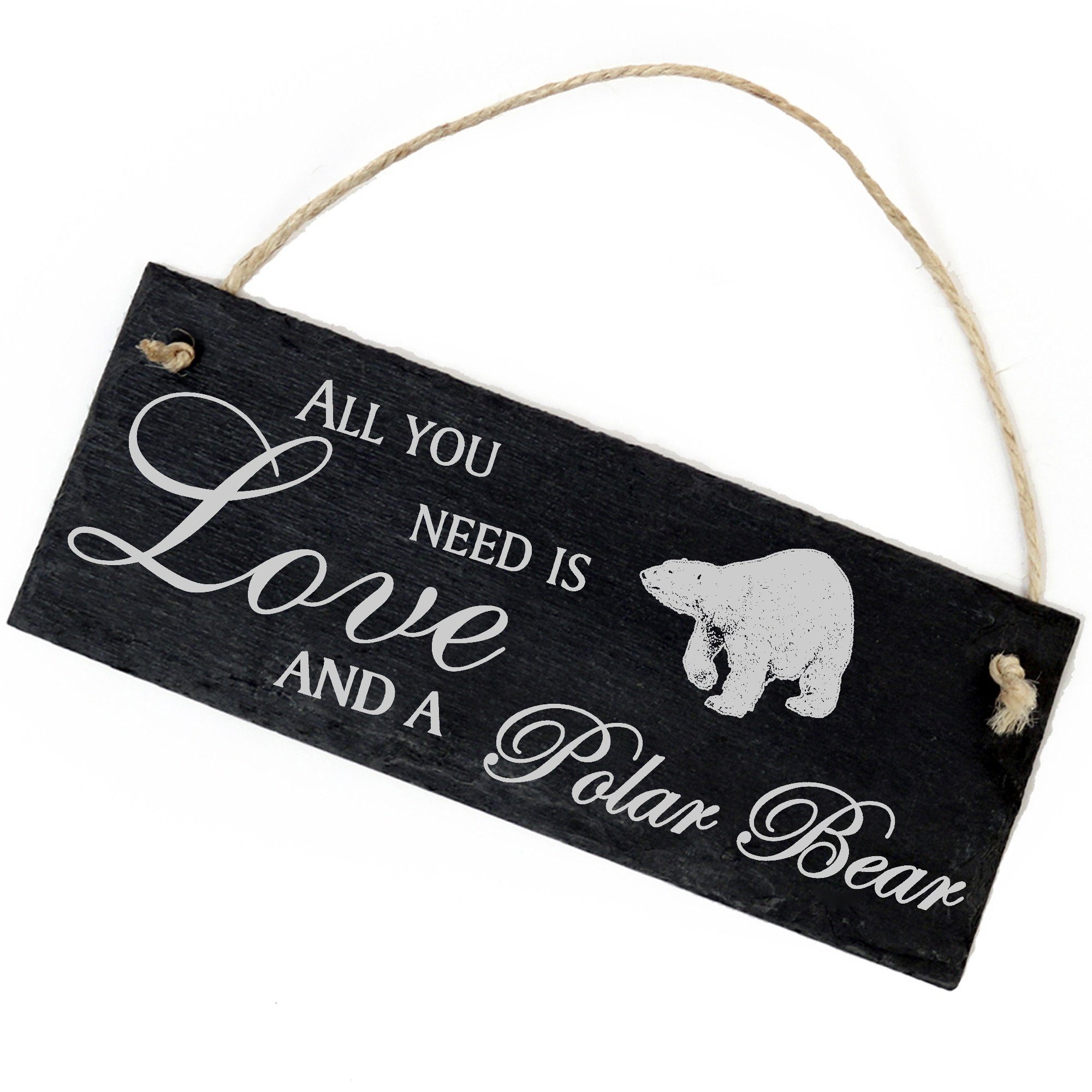 Dekolando Hängedekoration Eisbär 22x8cm All you need is Love and a Polar Bear