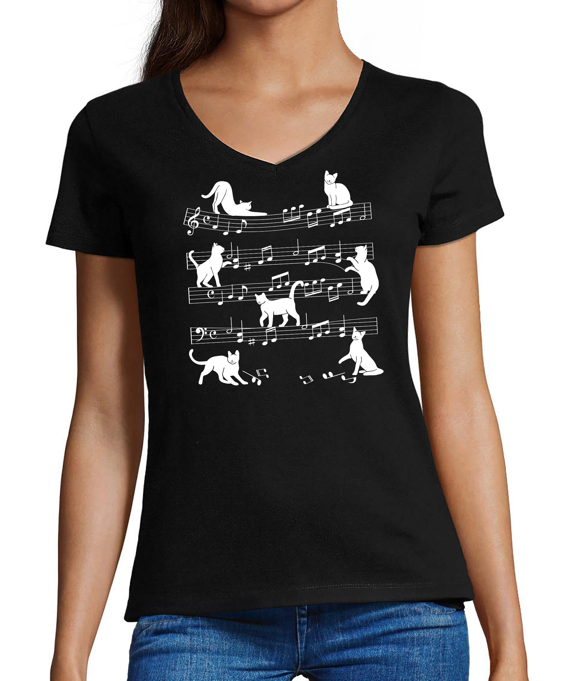 MyDesign24 T-Shirt Damen Katzen Print Shirt günstig online kaufen