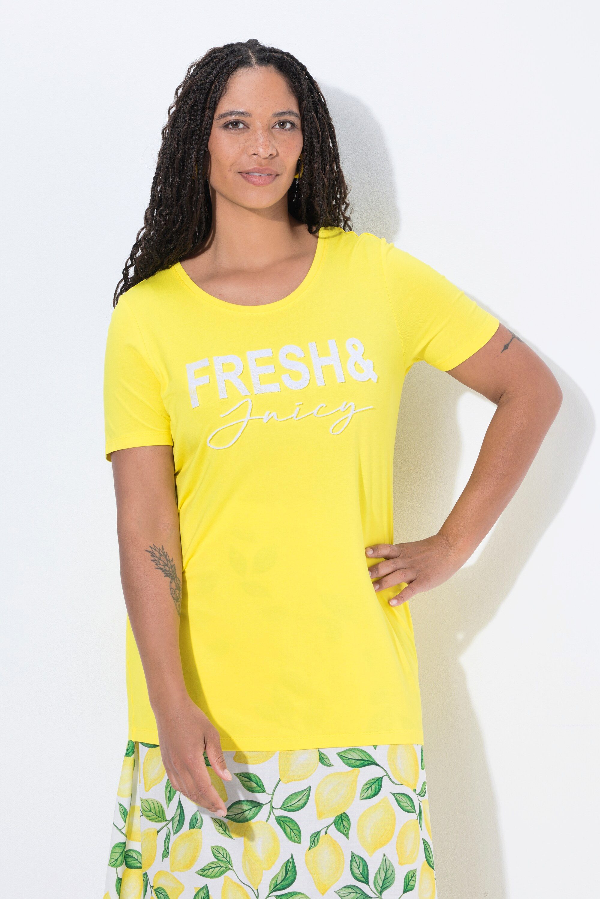MIAMODA T-Shirt T-Shirt Komfort Fit Tuft-Print Halbarm