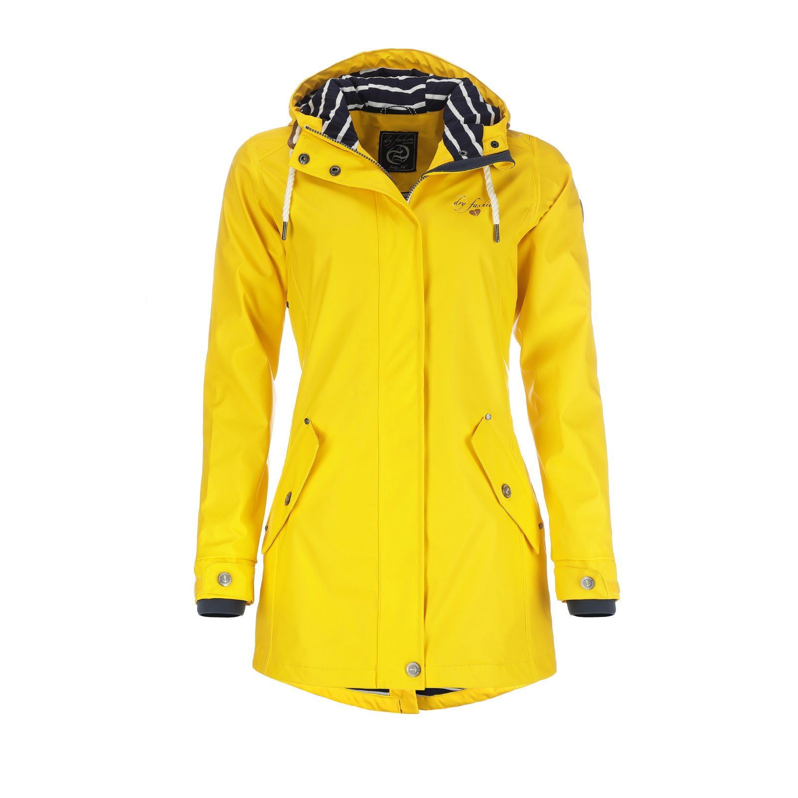 wind- Regenjacke Fashion Kiel & Regenmantel wasserdicht verstellbarer gelb Damen Kapuze Dry mit -