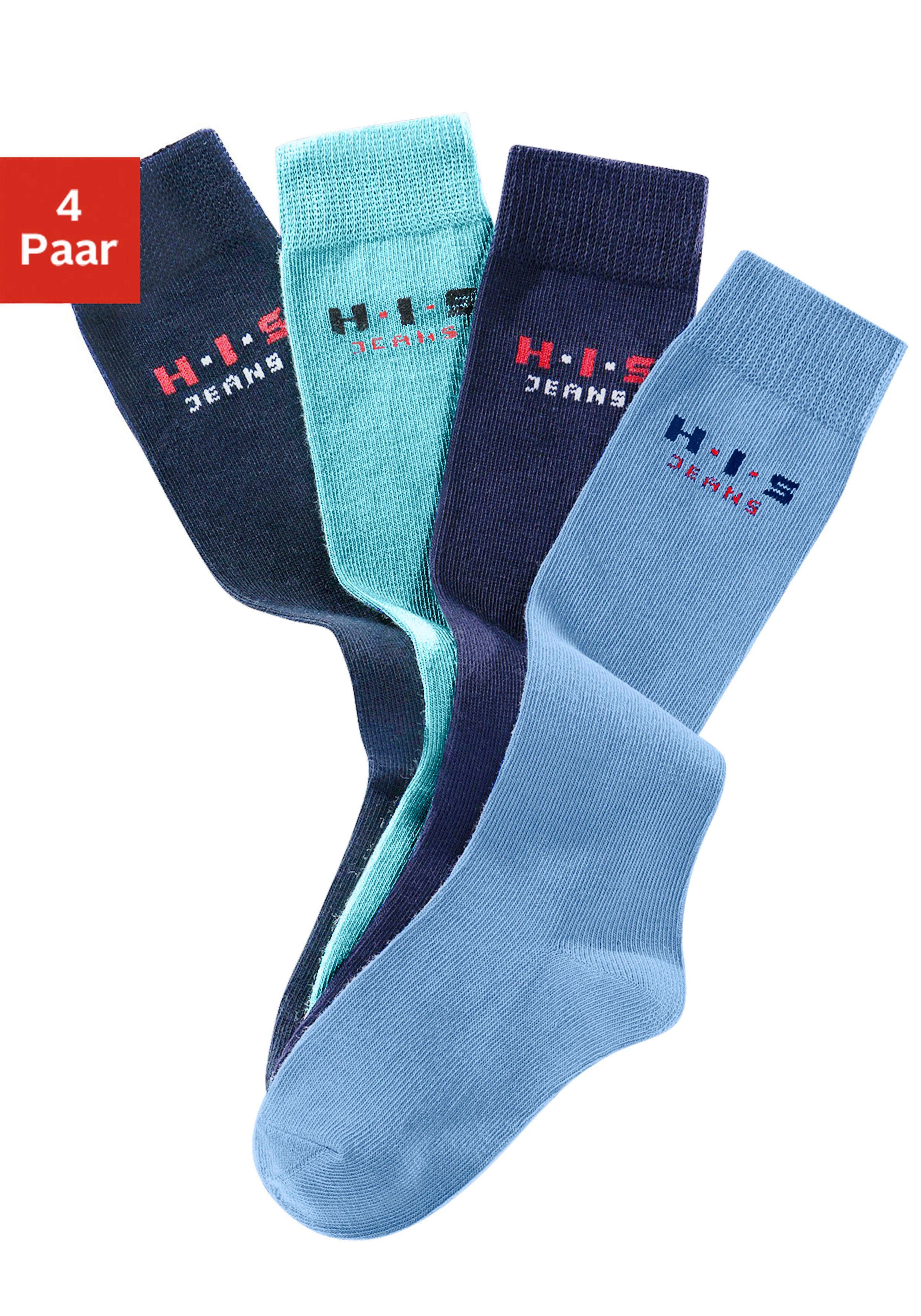 H.I.S Kniestrümpfe (Packung, 4-Paar) mit verstärkten Belastungszonen