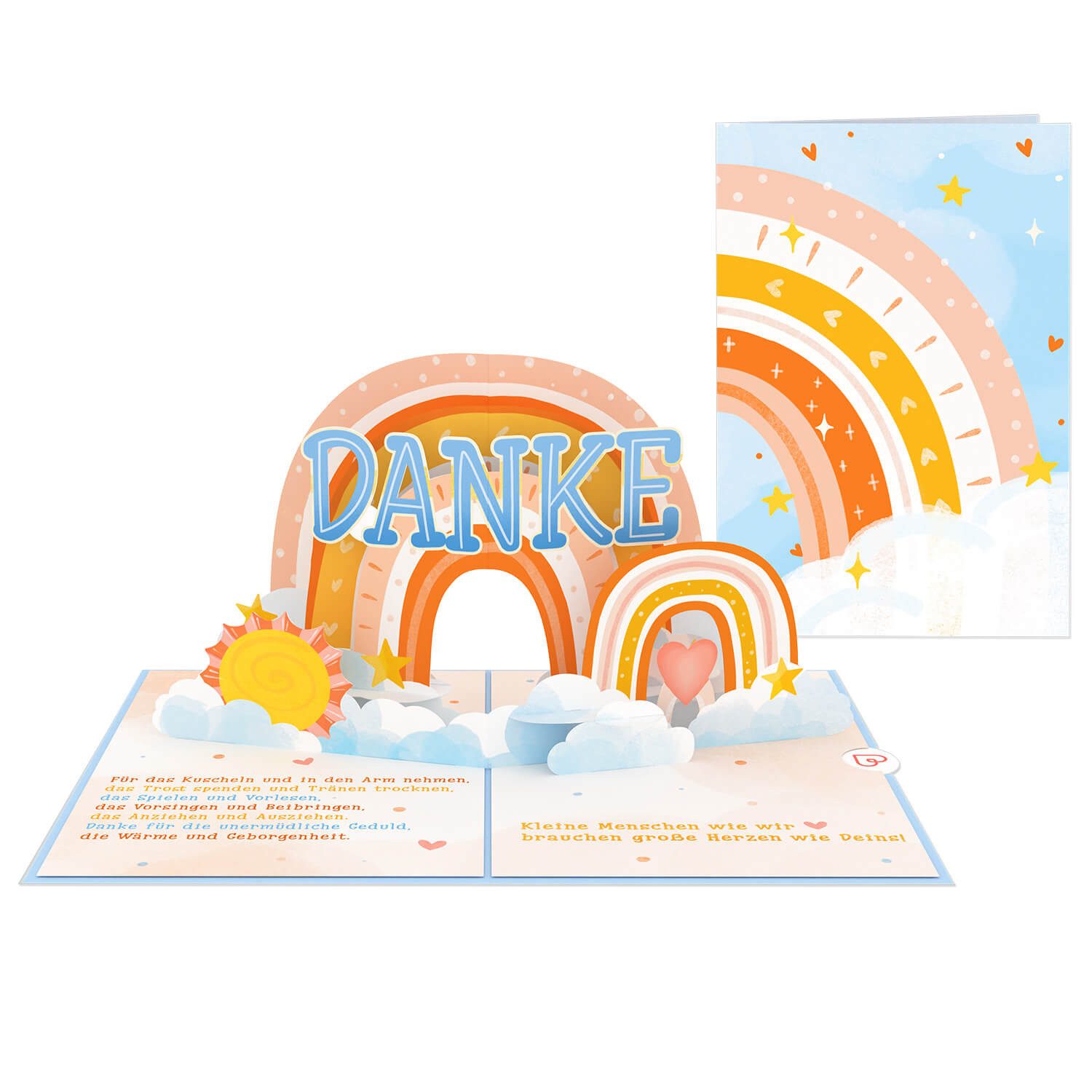 papercrush Dankeskarte Dankeschön für Erzieherinnen Pop-Up Karte, Handgemacht, Verschenkfertig, Mit Umschlag