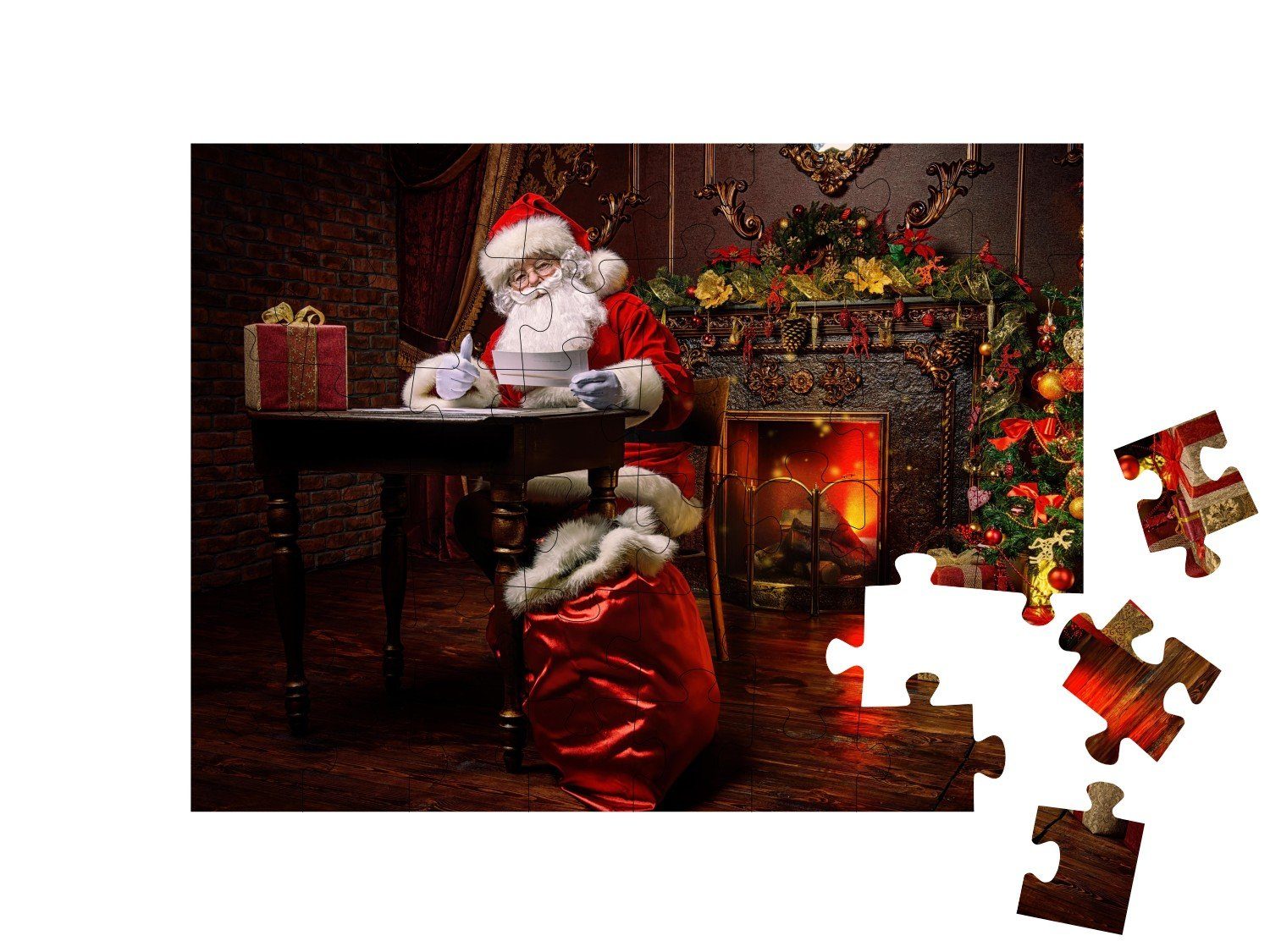puzzleYOU-Kollektionen Weihnachten 48 vor, Puzzleteile, sich auf puzzleYOU bereitet Weihnachten Puzzle Weihnachtsmann