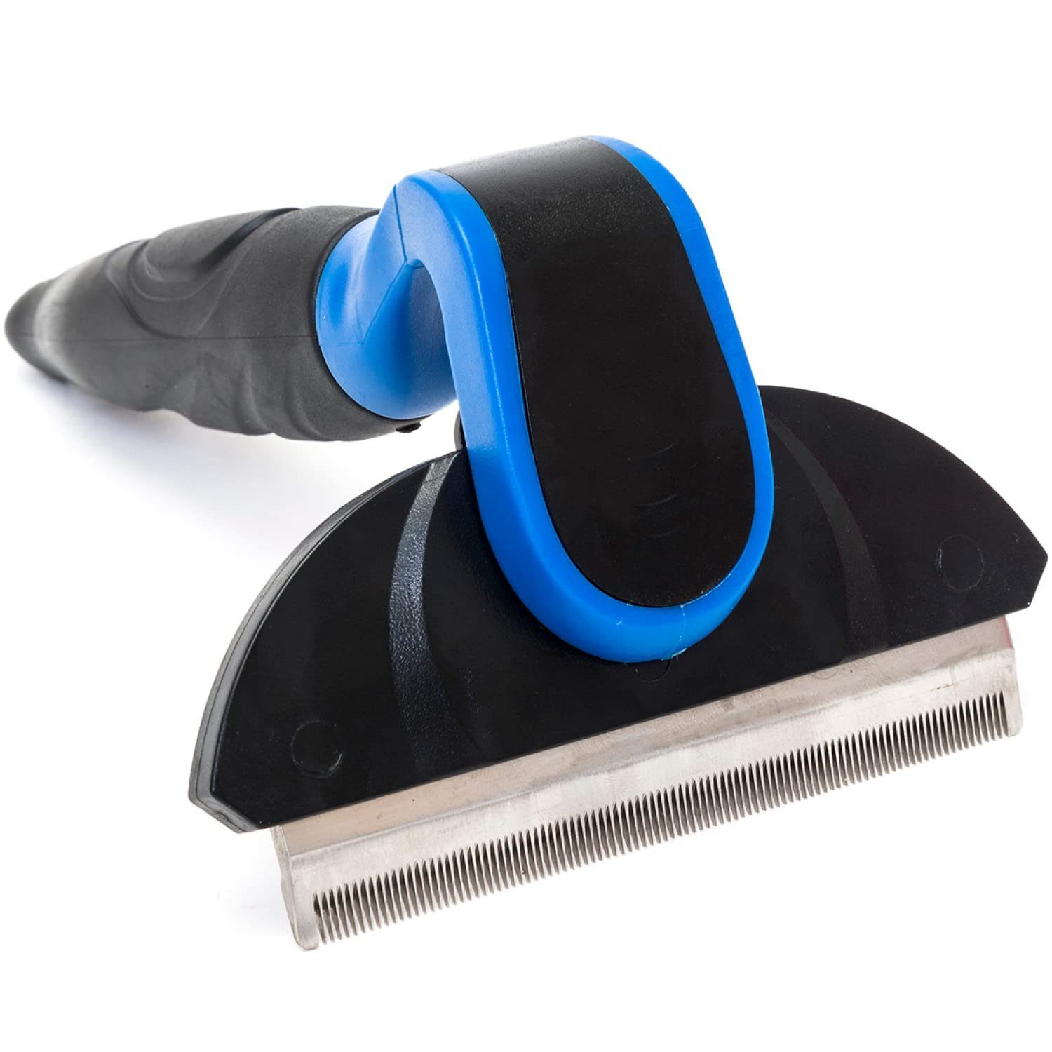 Happilax Fellbürste Hundebürste zur Fellpflege, Entfernen von Unterwolle u. Haaren, (1-tlg), Blau-Schwarz 100 Mm Metall