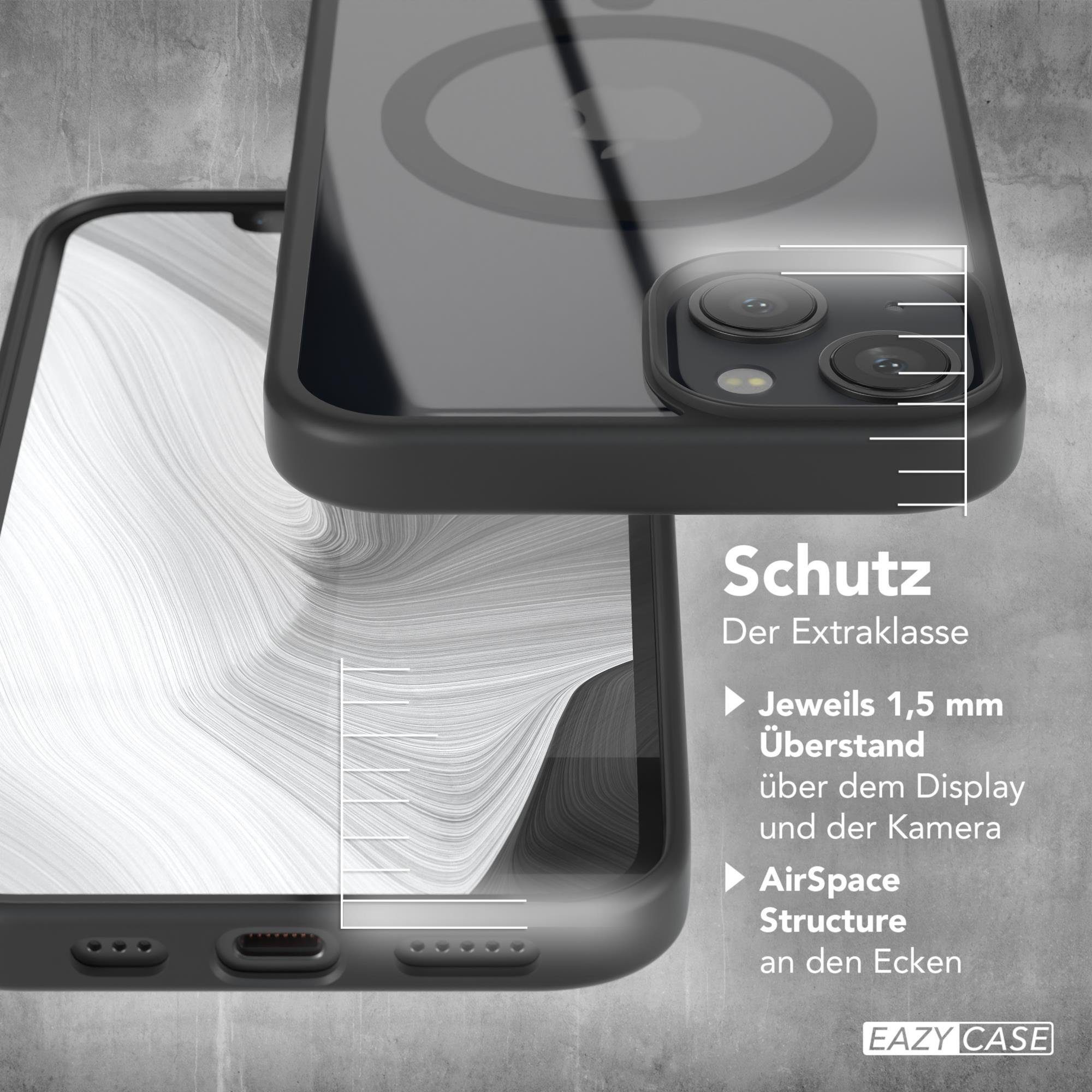 EAZY CASE Handyhülle Transparente Hülle mit MagSafe für iPhone 13 6,1 Zoll, Qi Charging kompatibel, Silicon Case, Slimcover Displayschutz, Schwarz – Bild 4 von 5