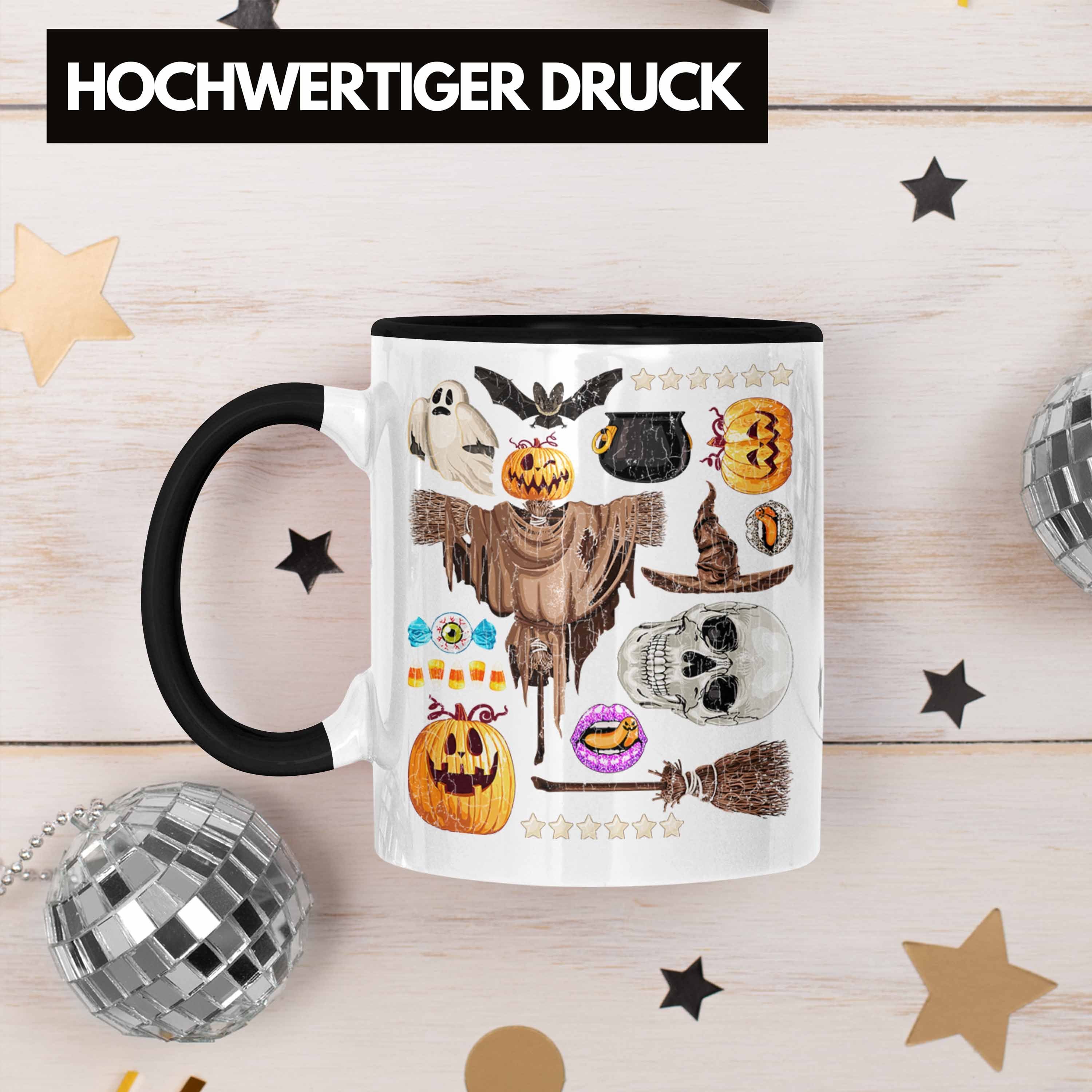 Tasse Halloween Kürbis Tasse Geister Fledermaus Becher Trendation Totenkopf Schwarz Dekoration