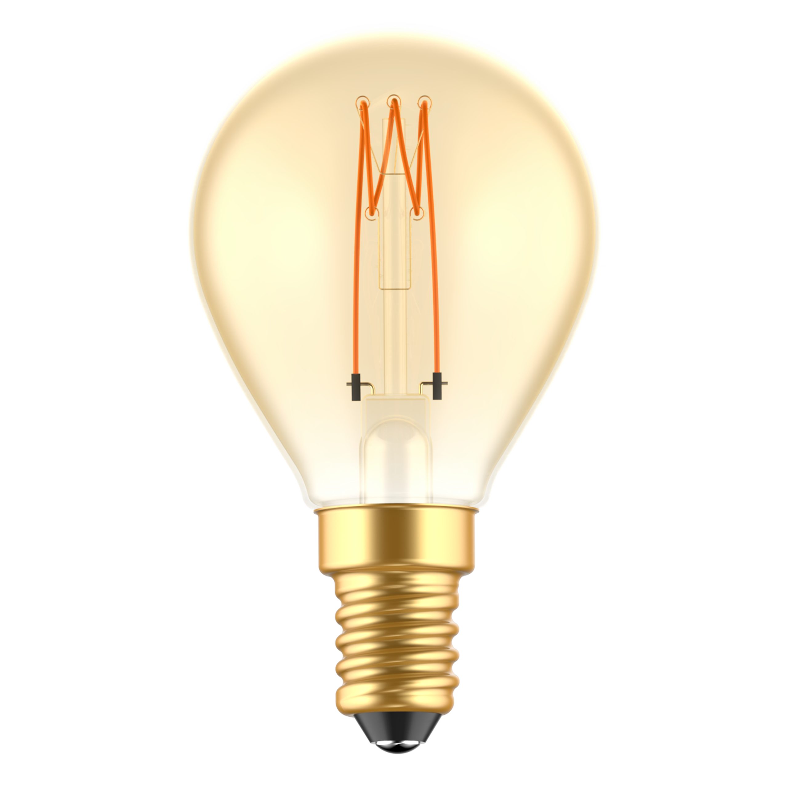 LED's light LED-Leuchtmittel 0620190 G45 2.5W E14, Gold extra-warmweiß LED dimmbar E14 Kugel