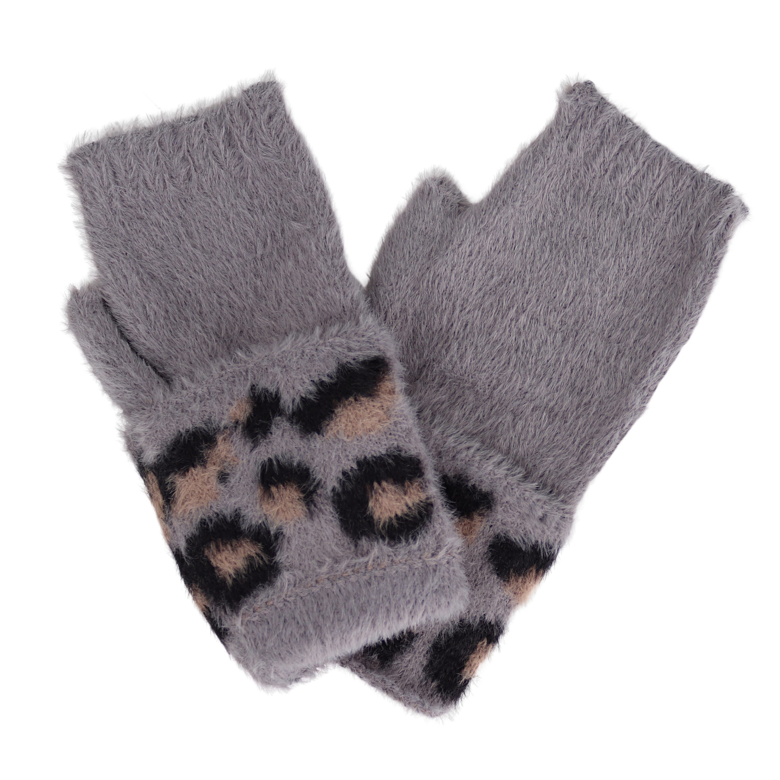 MIRROSI Strickhandschuhe Damen Fingerlosen Handschuhe Leo Muster (Einheitsg günstig online kaufen