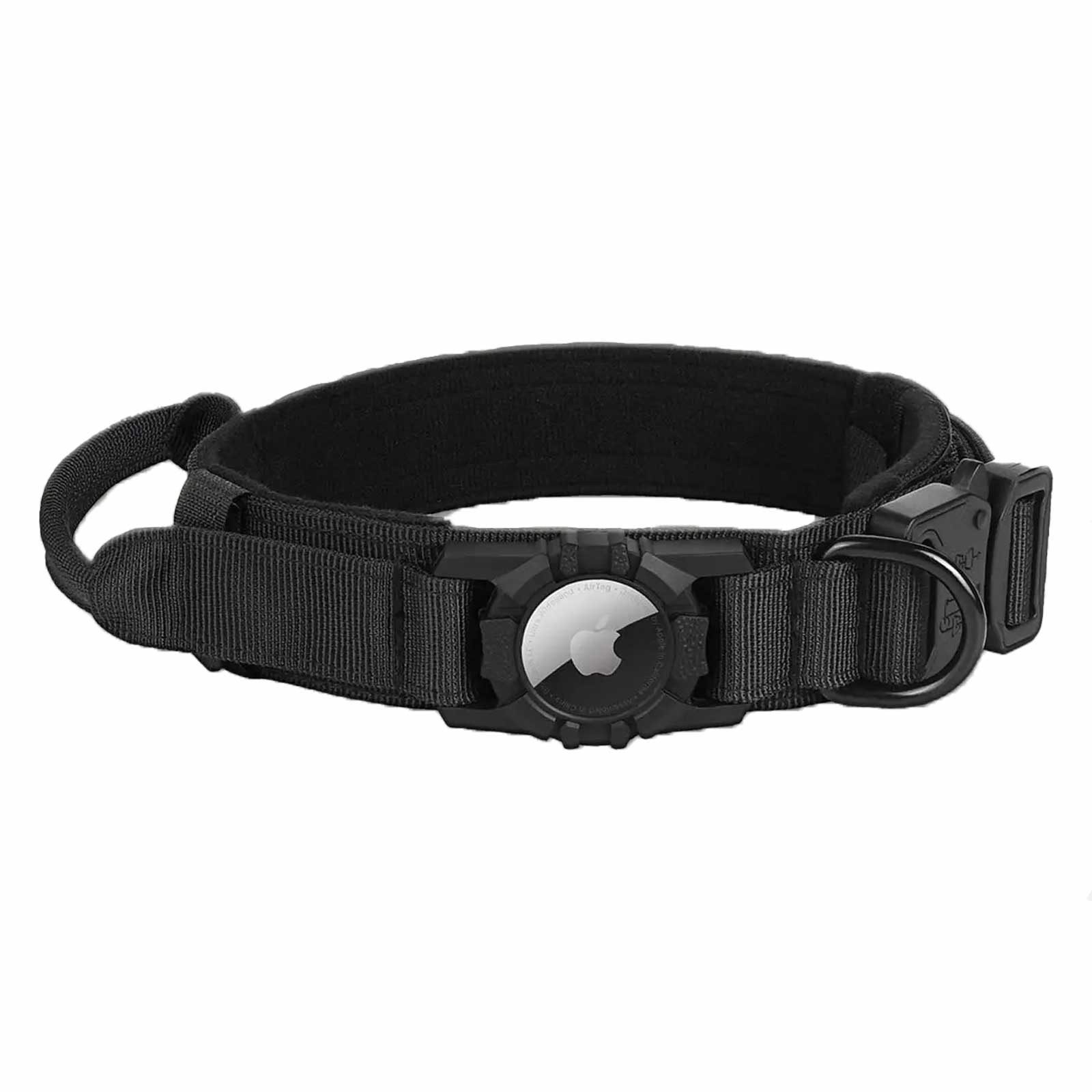 Monkimau Hunde-Halsband Hundehalsband taktisch Handgriff Air-Tag Halter