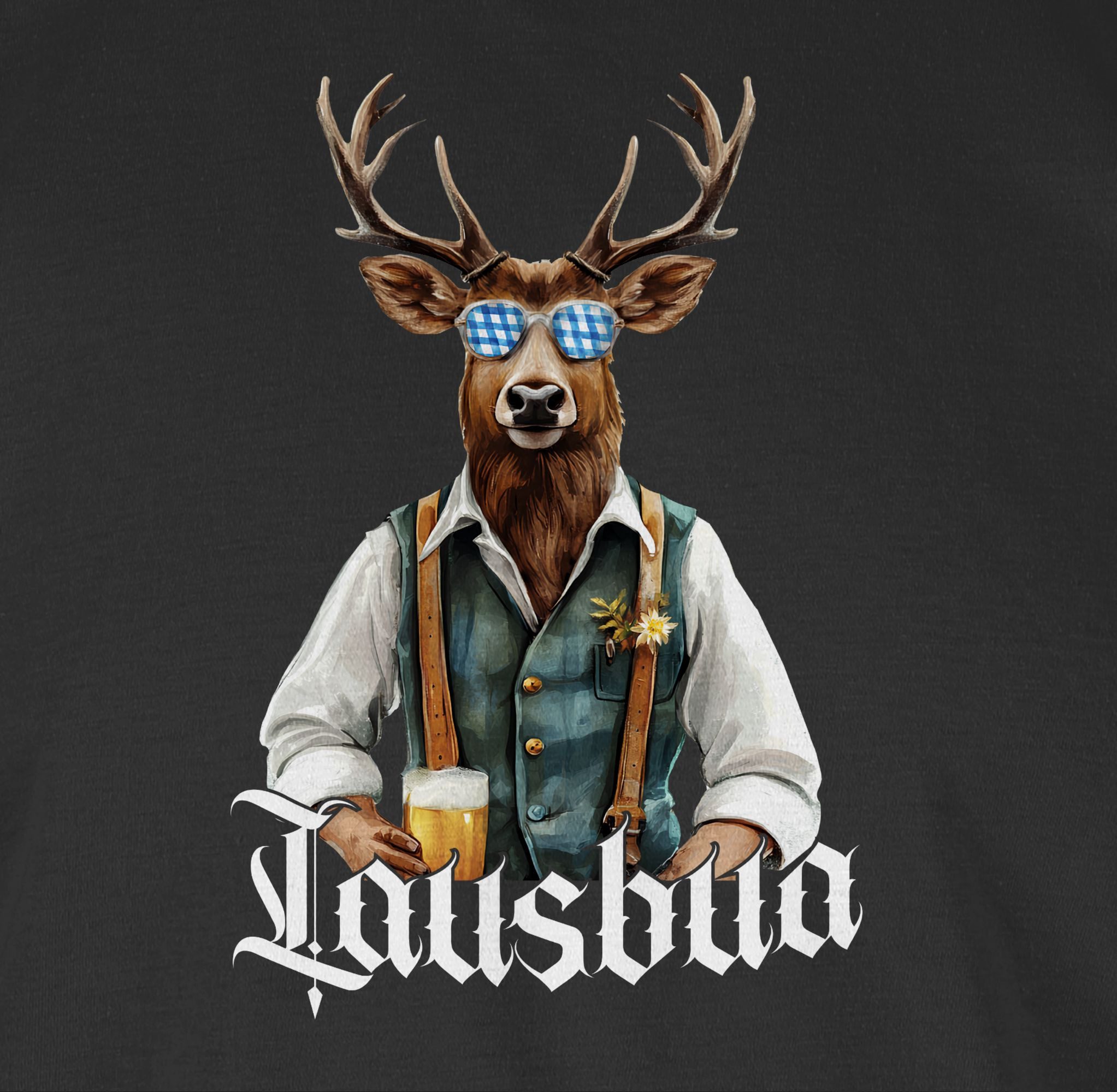 Shirtracer Rundhalsshirt Lausbua Lausbub Schlawiner Lauser Hirsch Mode für günstig online kaufen