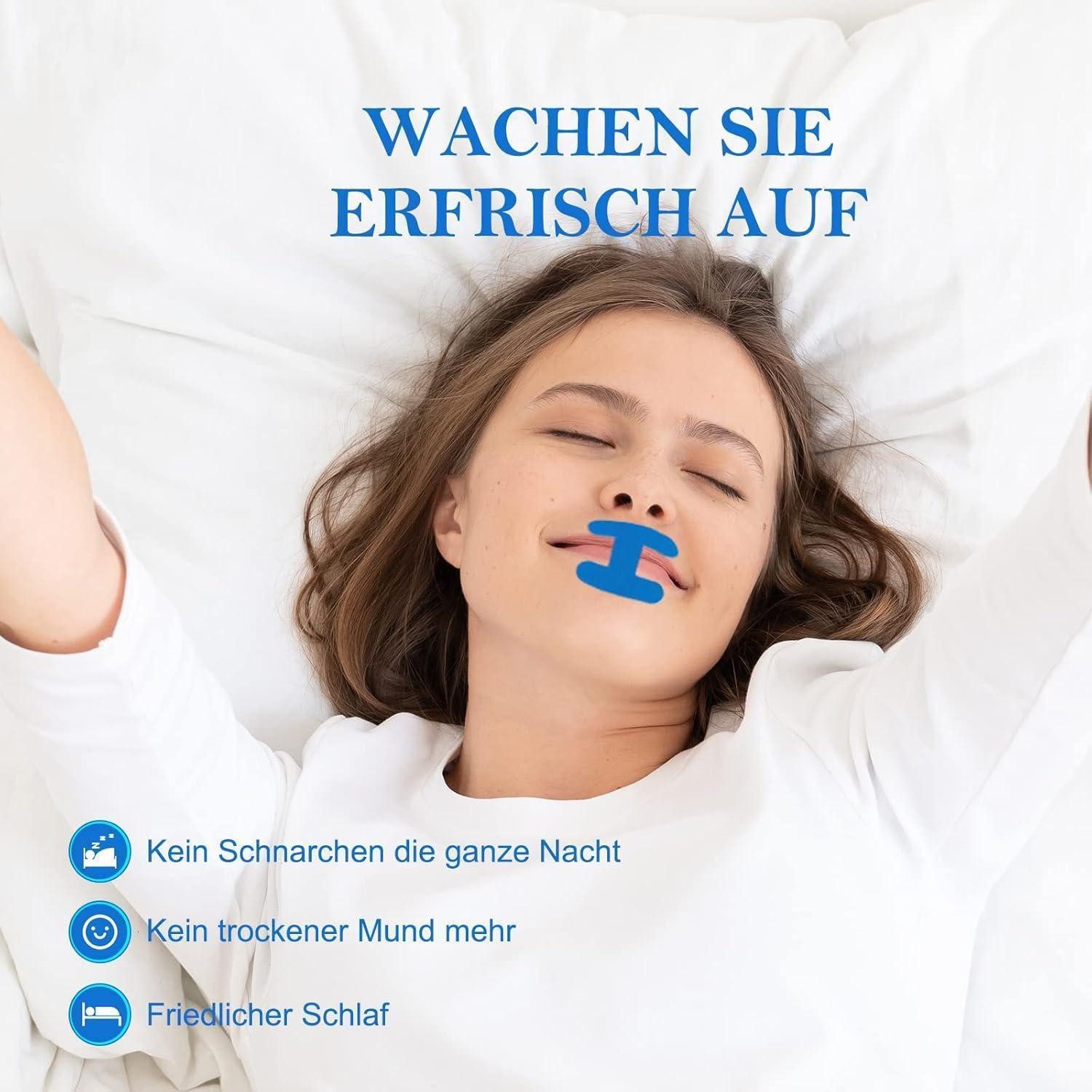 LuxusKollektion Schnarchstopper Mundtape H Form 60 Stück Schnarchhilfe Nasenatmung Männer Blue