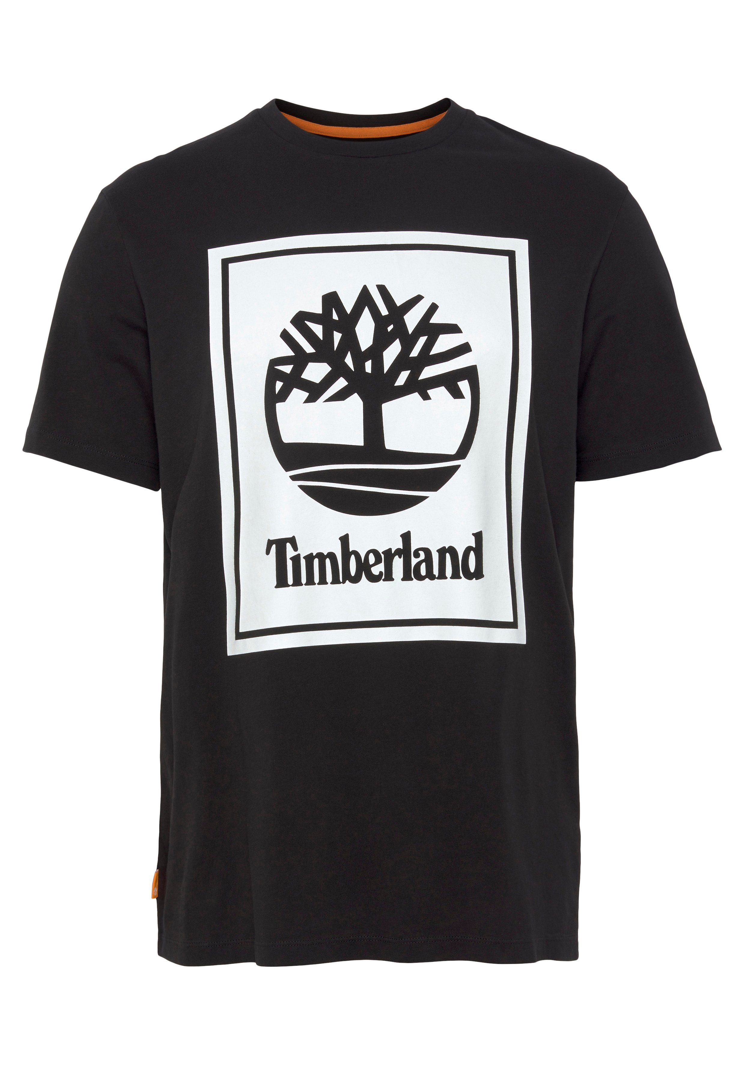 schwarz-weiß Timberland SS TEE STACK FRONT T-Shirt LOGO