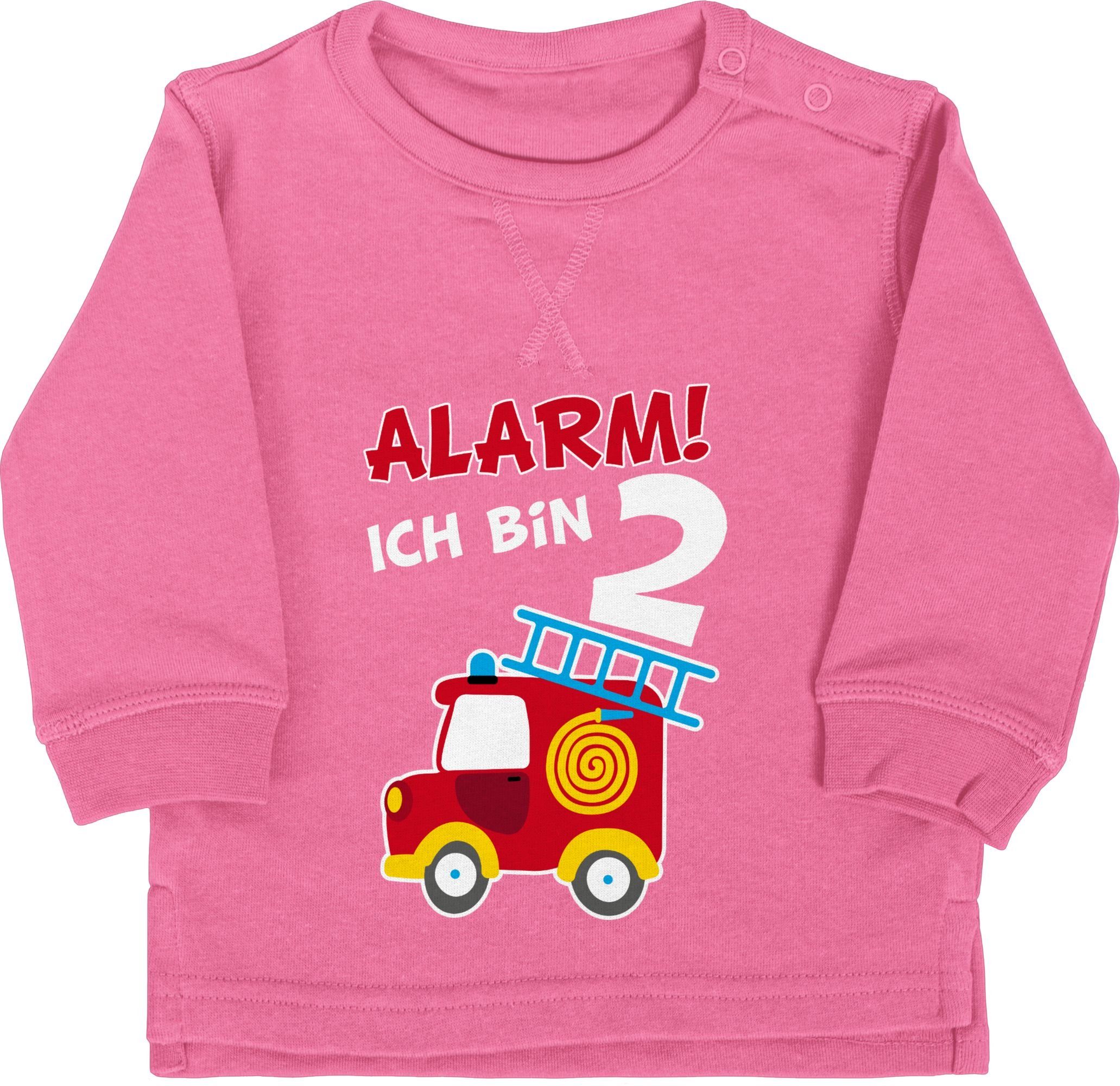 Shirtracer Sweatshirt Alarm 3 Feuerwehrauto Geburtstag bin Pink ich 2. zwei