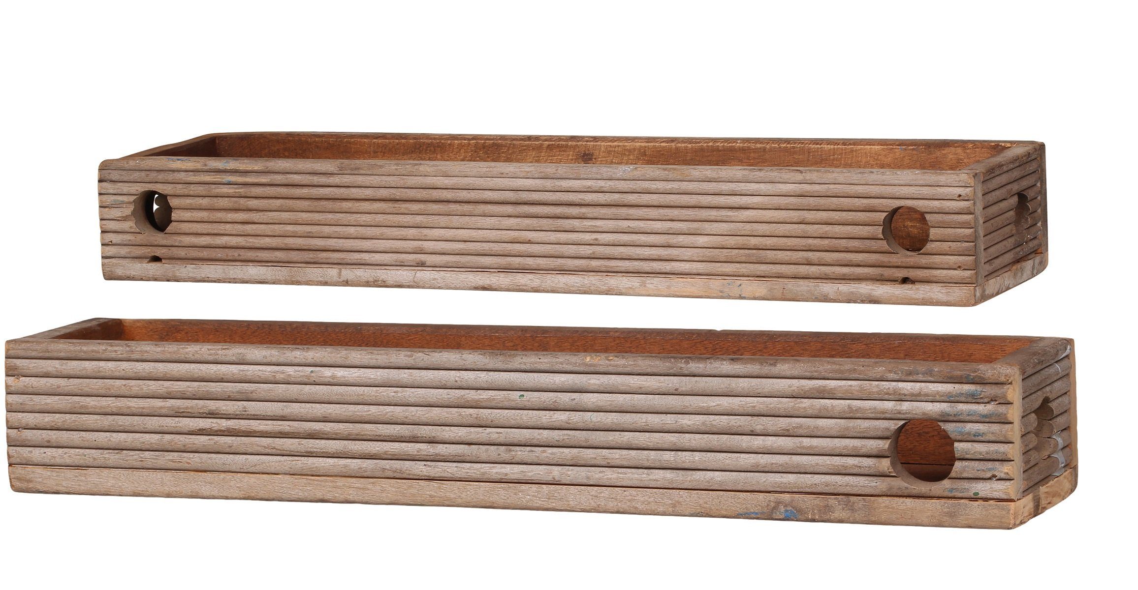 Chic Antique Dekotablett Holzkiste Tablett aus Altholz 2er Set Chic Antique 41498-00