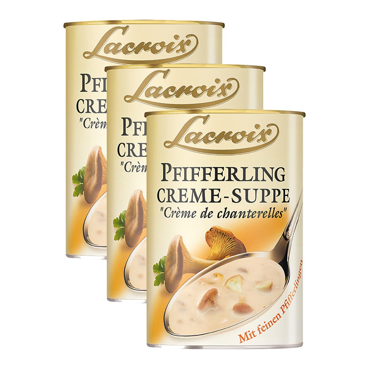 Lacroix Fertiggericht, Lacroix Pfifferling Creme Suppe fein mit Pfifferlingen 400ml 3er Pack