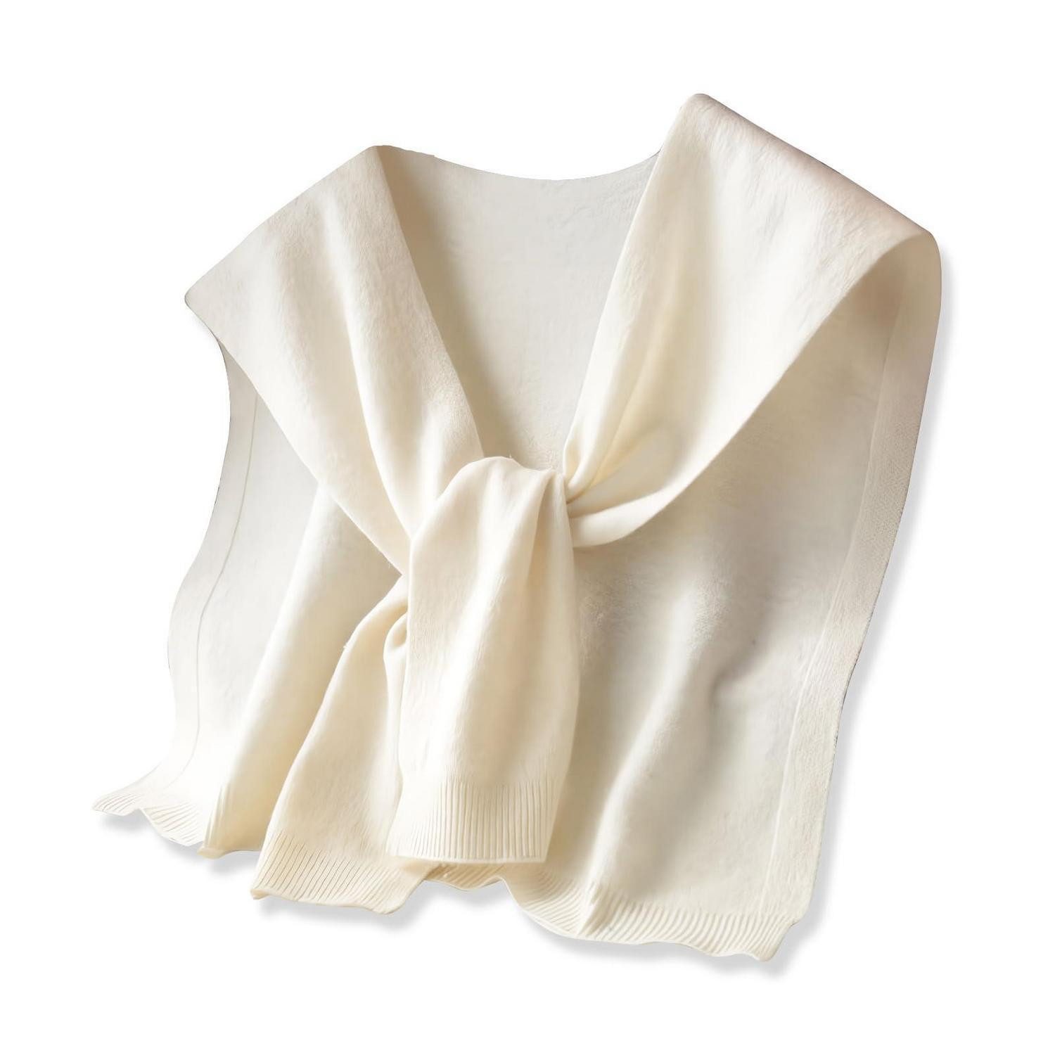 LuxusKollektion Strickschal Schal Damen Gestrickt Geknotet Wolle Creme, (1-St)