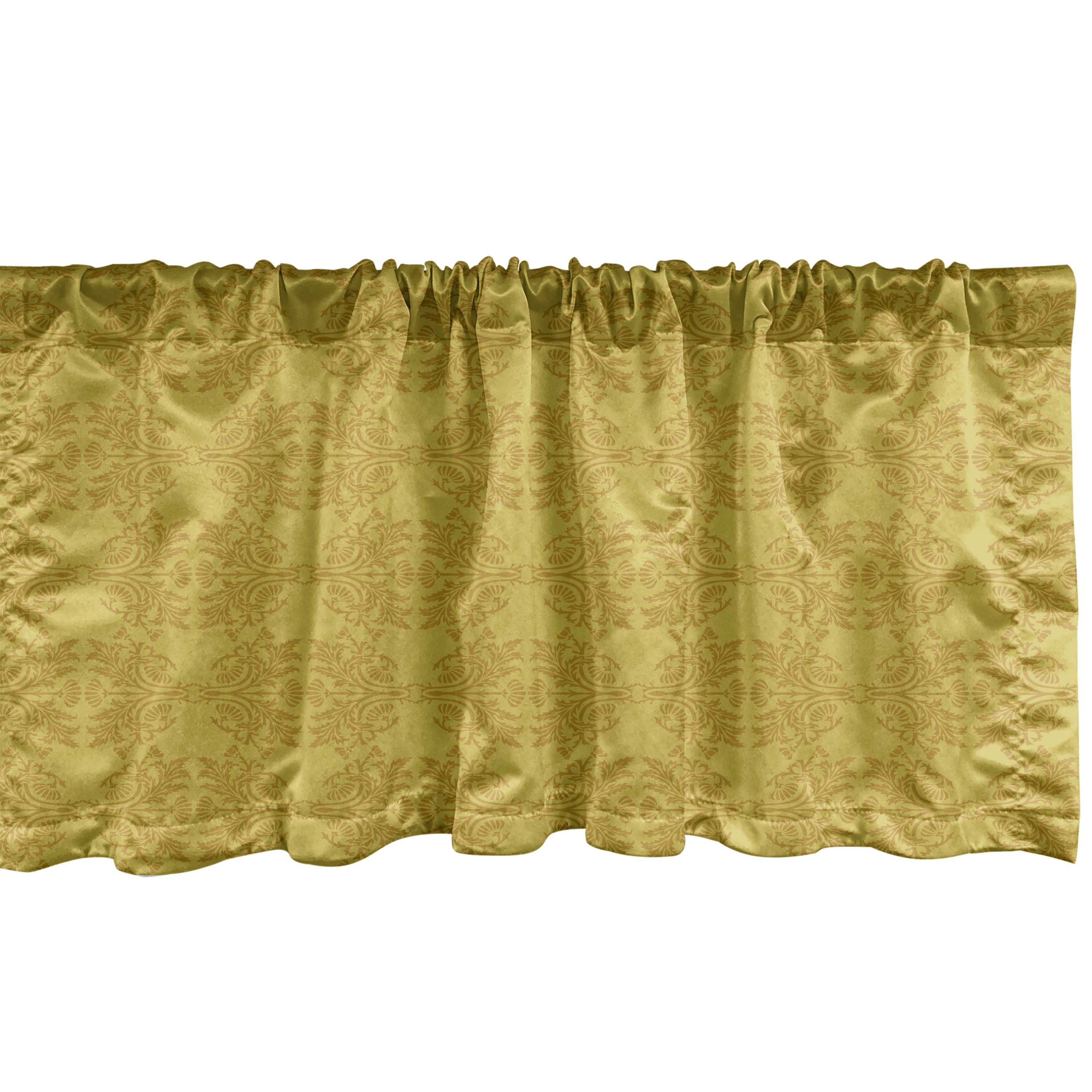 Scheibengardine Vorhang Volant für Küche Schlafzimmer Dekor mit Stangentasche, Abakuhaus, Microfaser, Damast Königliche Renaissance-Motive