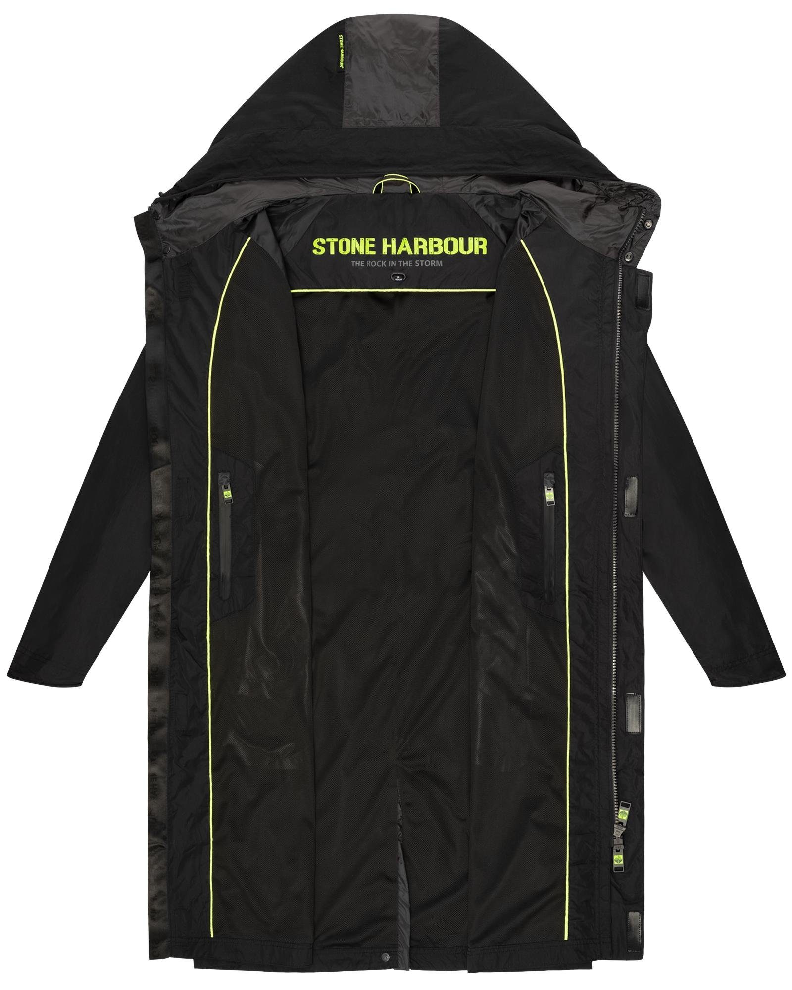 Stone Harbour Regenmantel Zafaar Lange Herren Regenjacke mit Kapuze