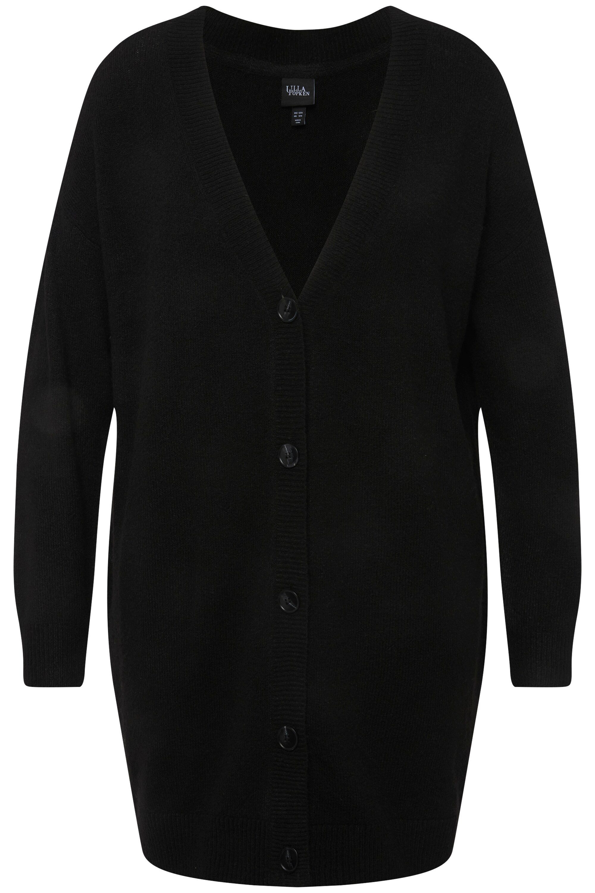 Ulla Popken Strickjacke Strickjacke Boxy Knöpfe V-Ausschnitt Feinstrick günstig online kaufen