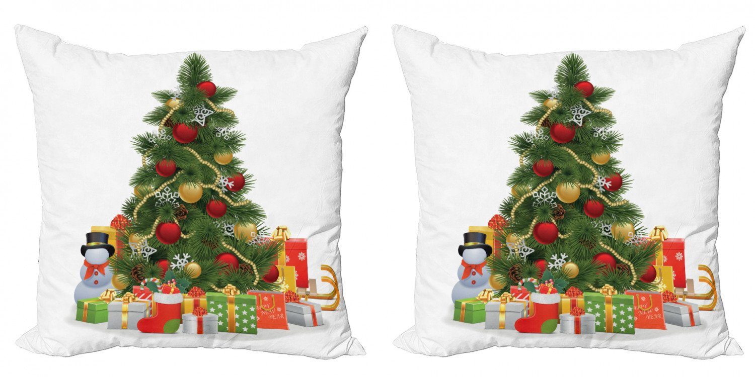 Kissenbezüge Modern Accent Doppelseitiger Digitaldruck, Abakuhaus (2 Stück), Weihnachten Weihnachtsbaum-Stil