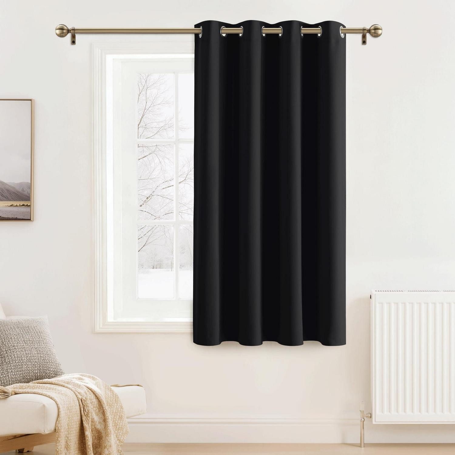 LuxusKollektion Verdunkelungsvorhang Blickdichter Vorhang Schwarz 132x158 cm (1 St)