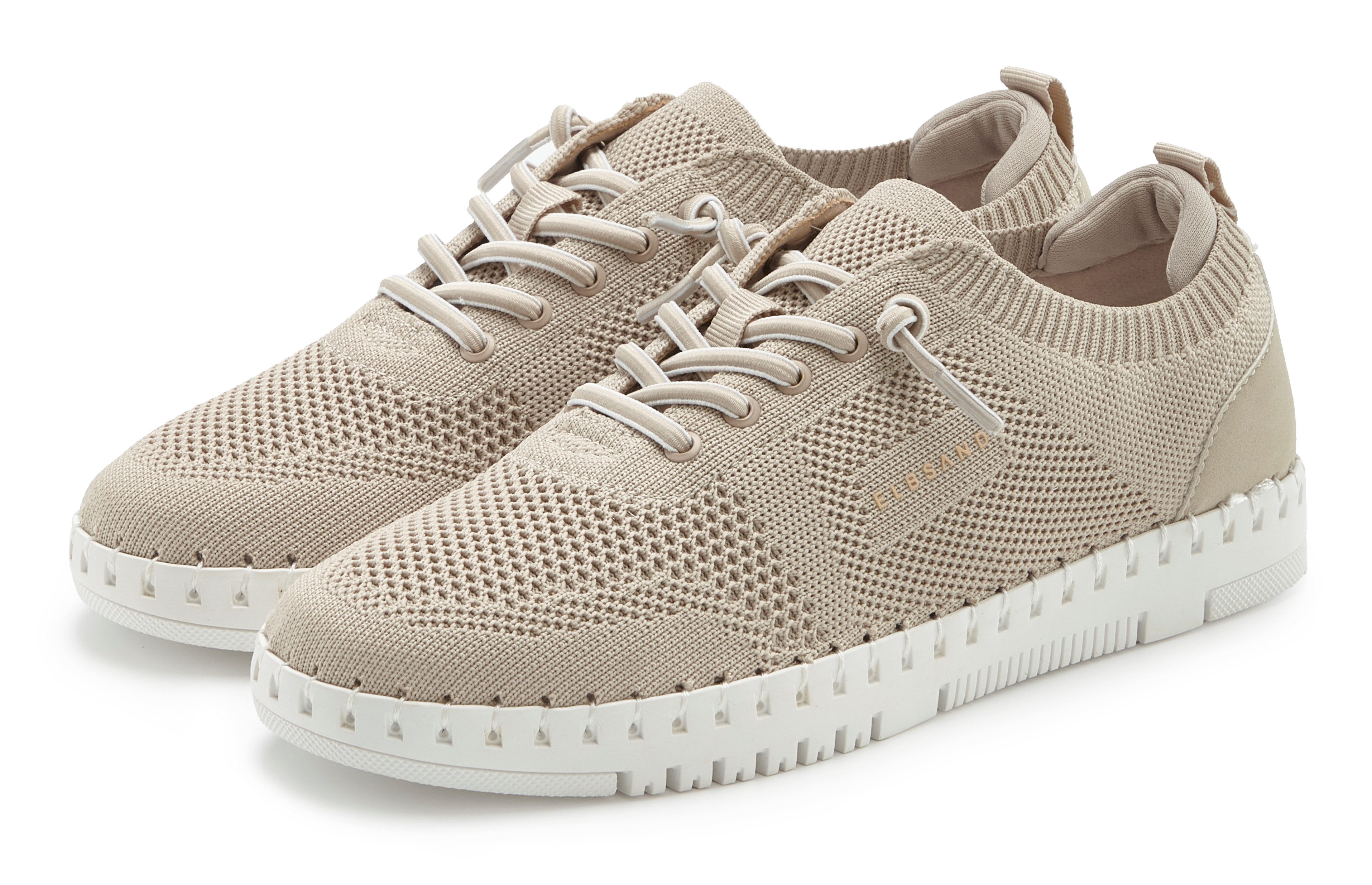 Elbsand Freizeitschuh, Slip-On-Sneaker Sneaker NEU zum Reinschlüpfen mit elastischen Schnürbändern VEGAN
