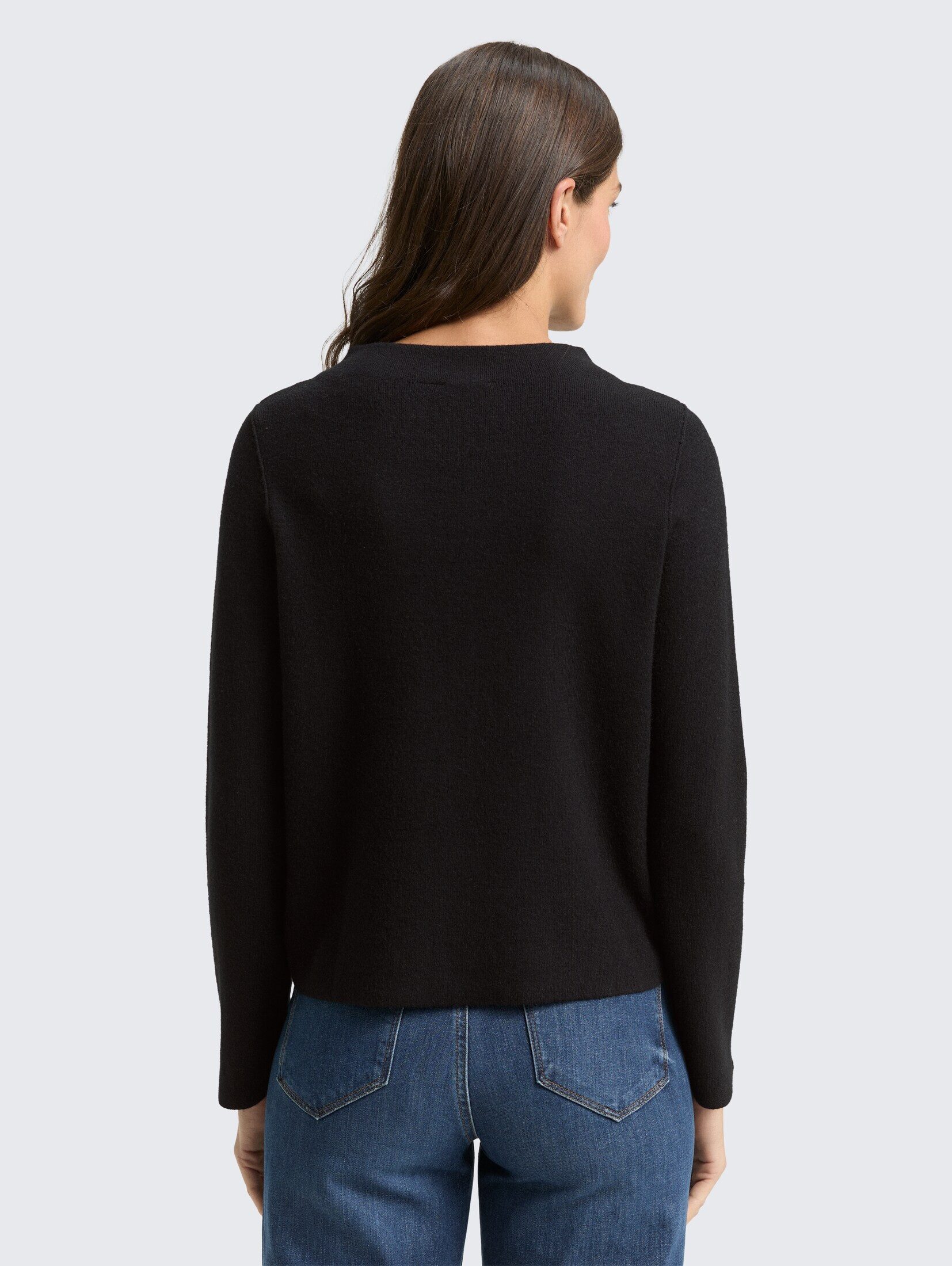 TOM TAILOR Strickpullover Pullover & Strickjacken Cropped Strickpullover mit Stehkragen