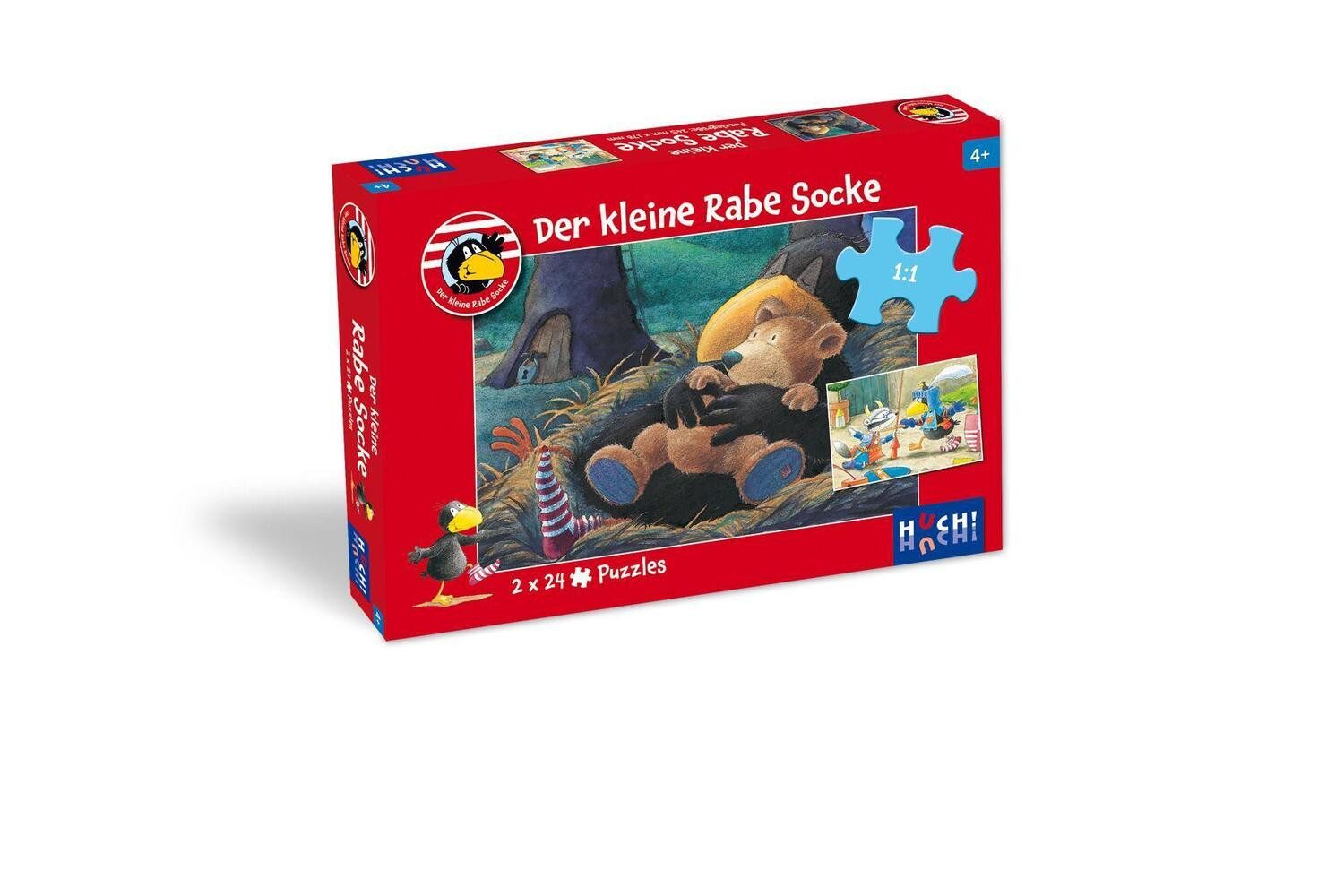 HUCH! Puzzle Der kleine Rabe Socke - Puzzle 1. 2 Puzzle mit 24 Teilen, 24 Puzzleteile
