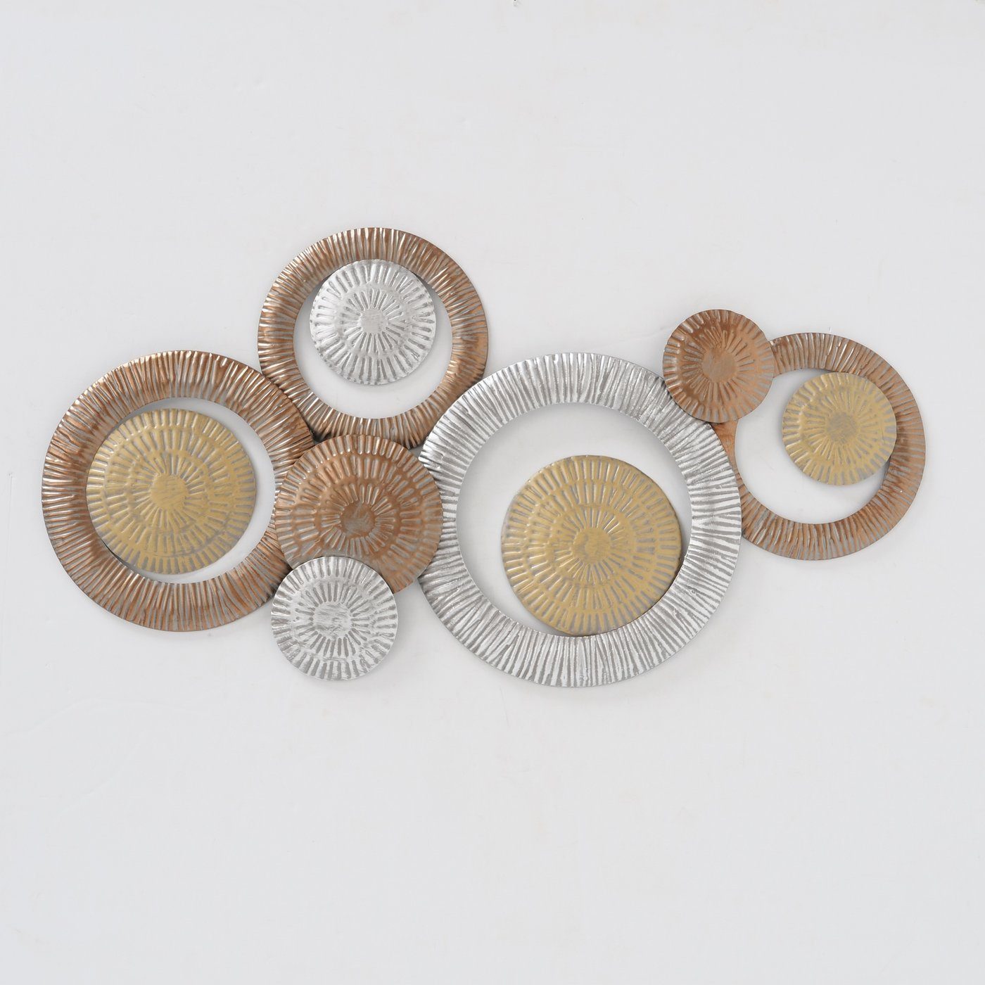 braun/silber Kreise in BOLTZE Metall aus B93cm, "Bavella" Wanddekoobjekt
