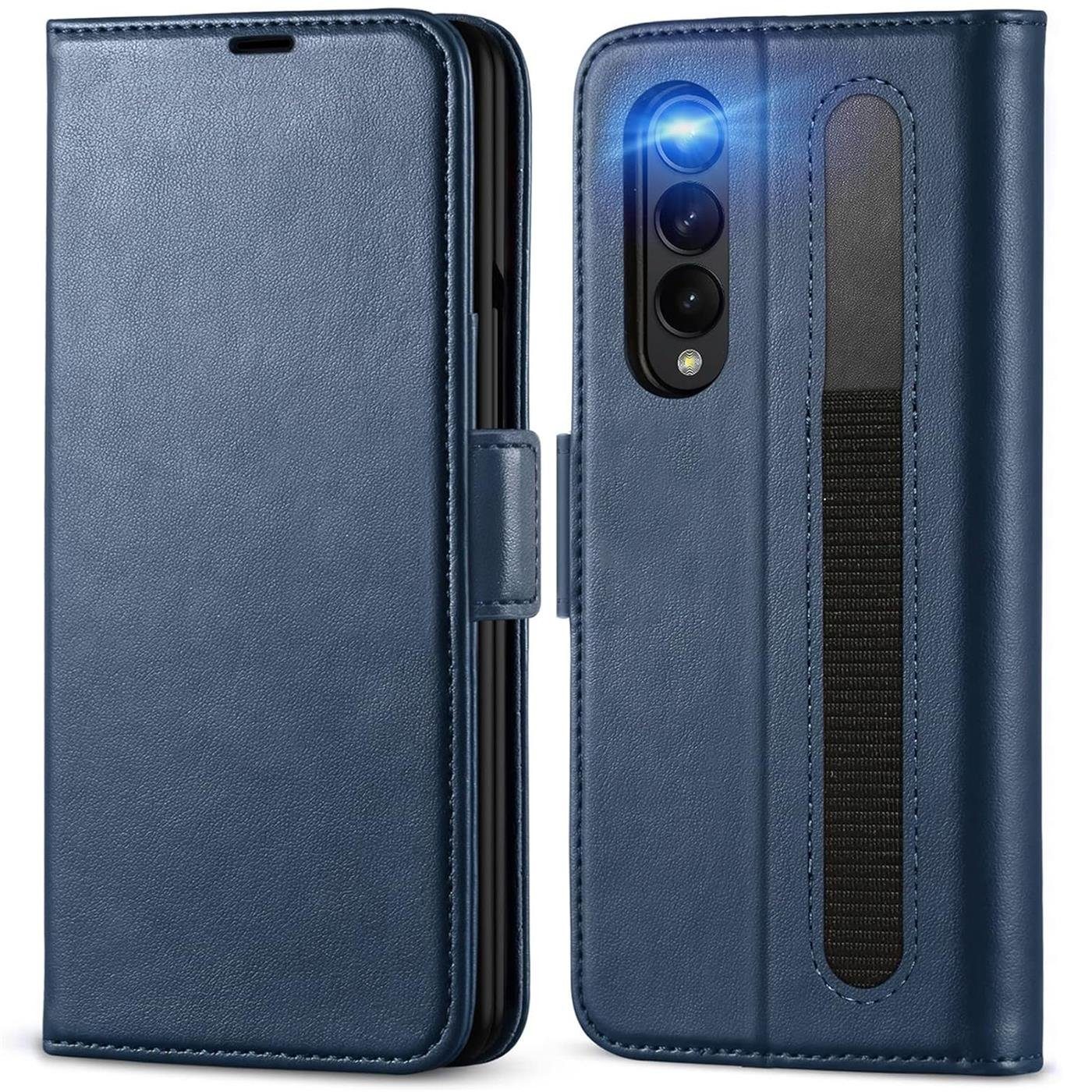 CoolGadget Handyhülle Book Case Elegance Tasche für Samsung Galaxy Z Fold 3 7,6 Zoll, Hülle Halter für Pen Flip Case für Samsung Z Fold 3 5G Schutzhülle