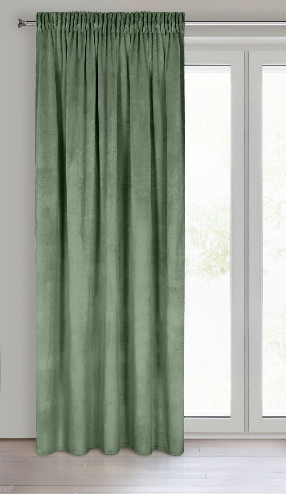 Design91 Vorhang Samtvorhänge 140x270 cm 135x300 cm (1 St), Kräuselband, blickdicht, Samt, Wohnzimmer Tunnelzug